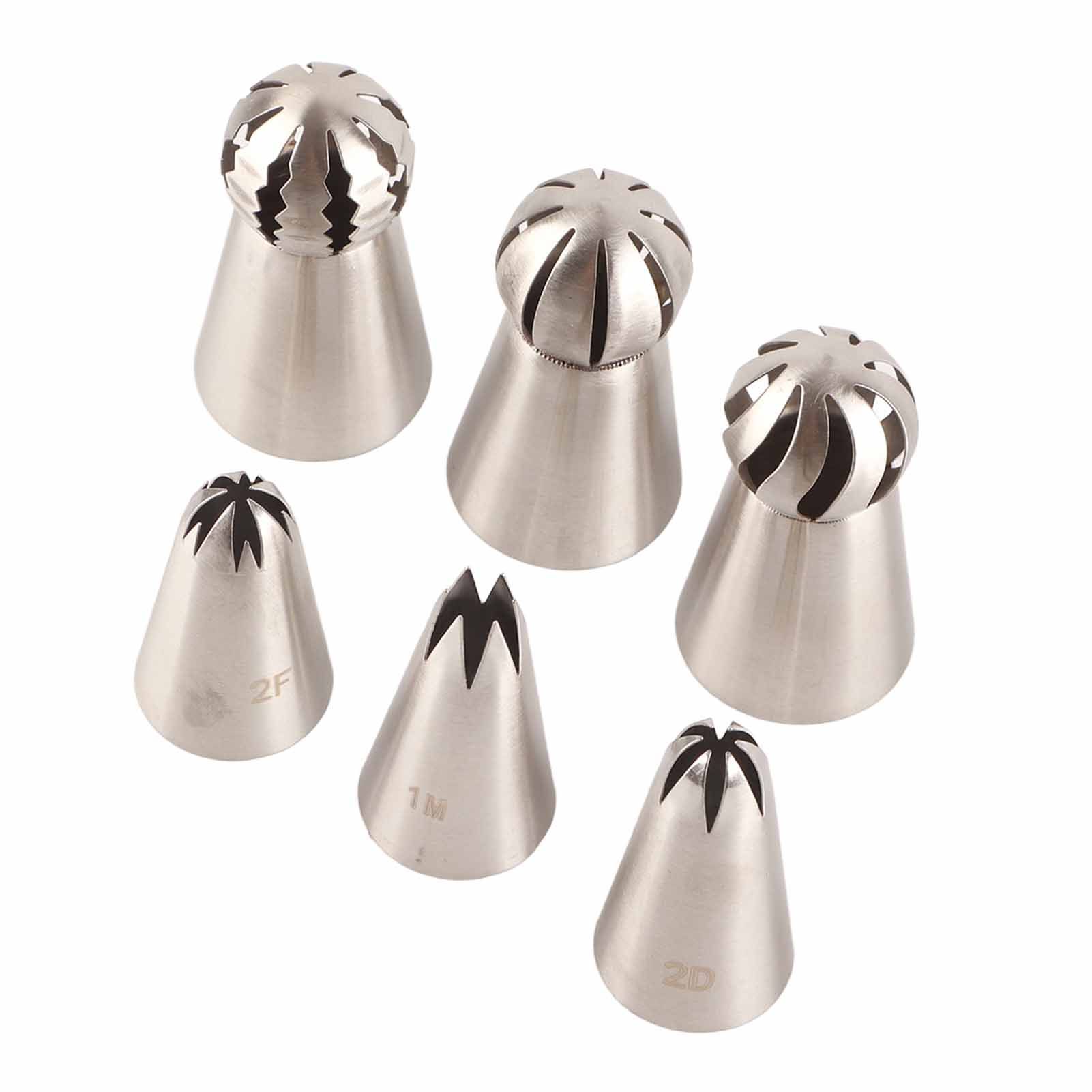 6PCS Baking Tip Stainless Steel Decorating Pastry Piping Nozzle Set for Cake Cupcake - Image 3