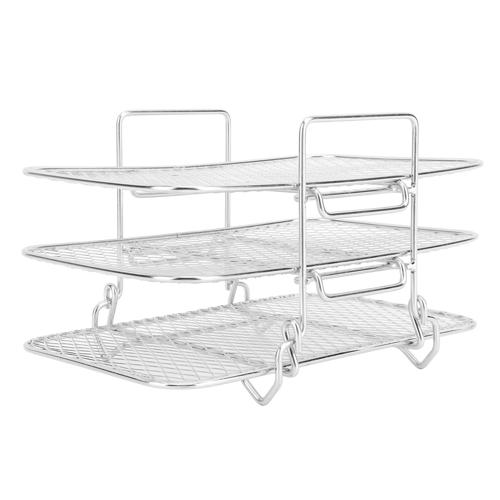 3 Layer Fryer Rack Stainless Steel Stackable Grill Rack 3 Tier Baking Rack for Household Use - Image 2