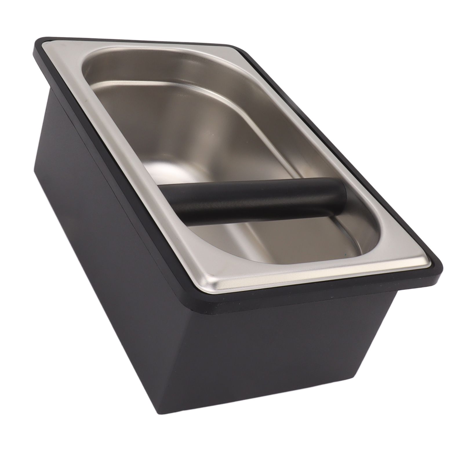 Coffee Knock Box Rubber Coffee Box with Removable Stainless Steel Ground Container for Cafe Bar L - Image 2