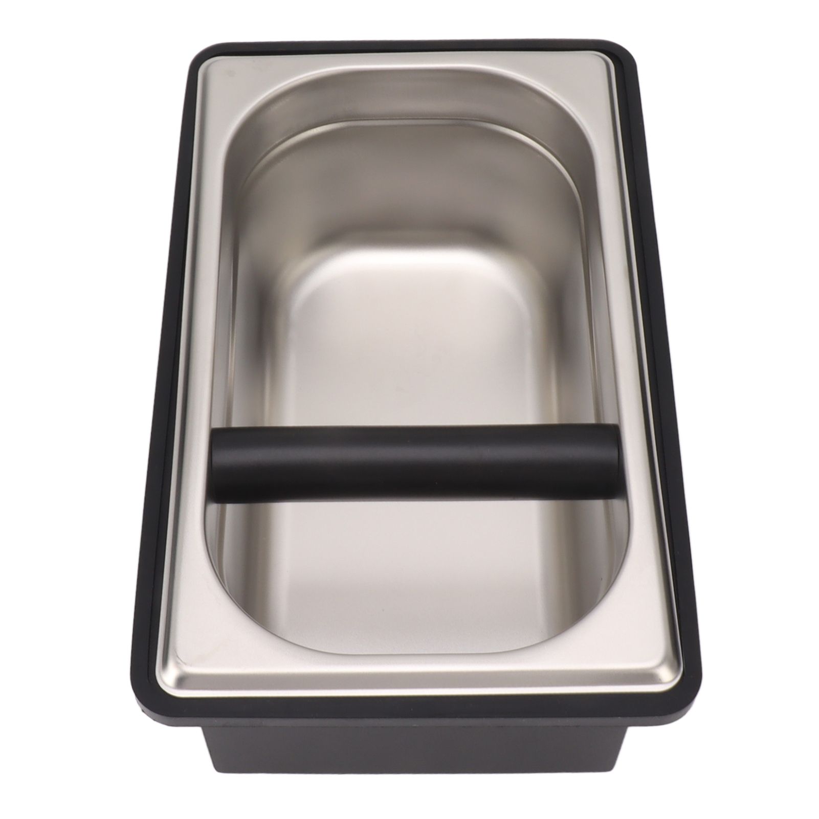 Coffee Knock Box Rubber Coffee Box with Removable Stainless Steel Ground Container for Cafe Bar L - Image 3