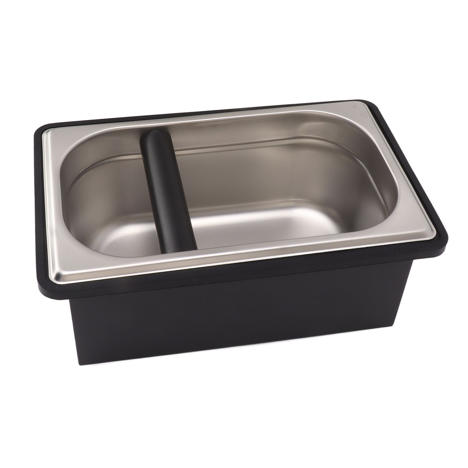 Coffee Knock Box Rubber Coffee Box with Removable Stainless Steel Ground Container for Cafe Bar L - Image 4