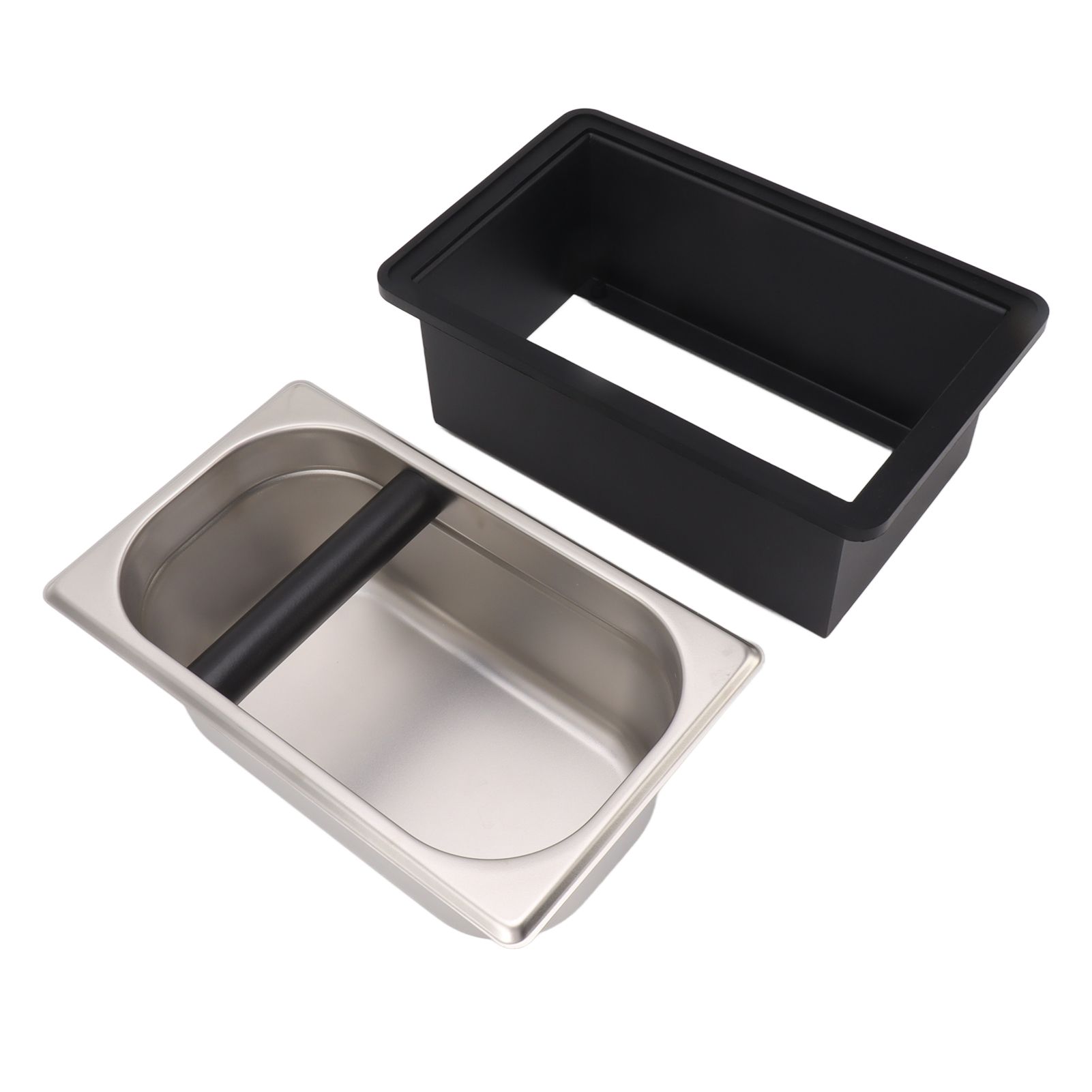 Coffee Knock Box Rubber Coffee Box with Removable Stainless Steel Ground Container for Cafe Bar L - Image 8