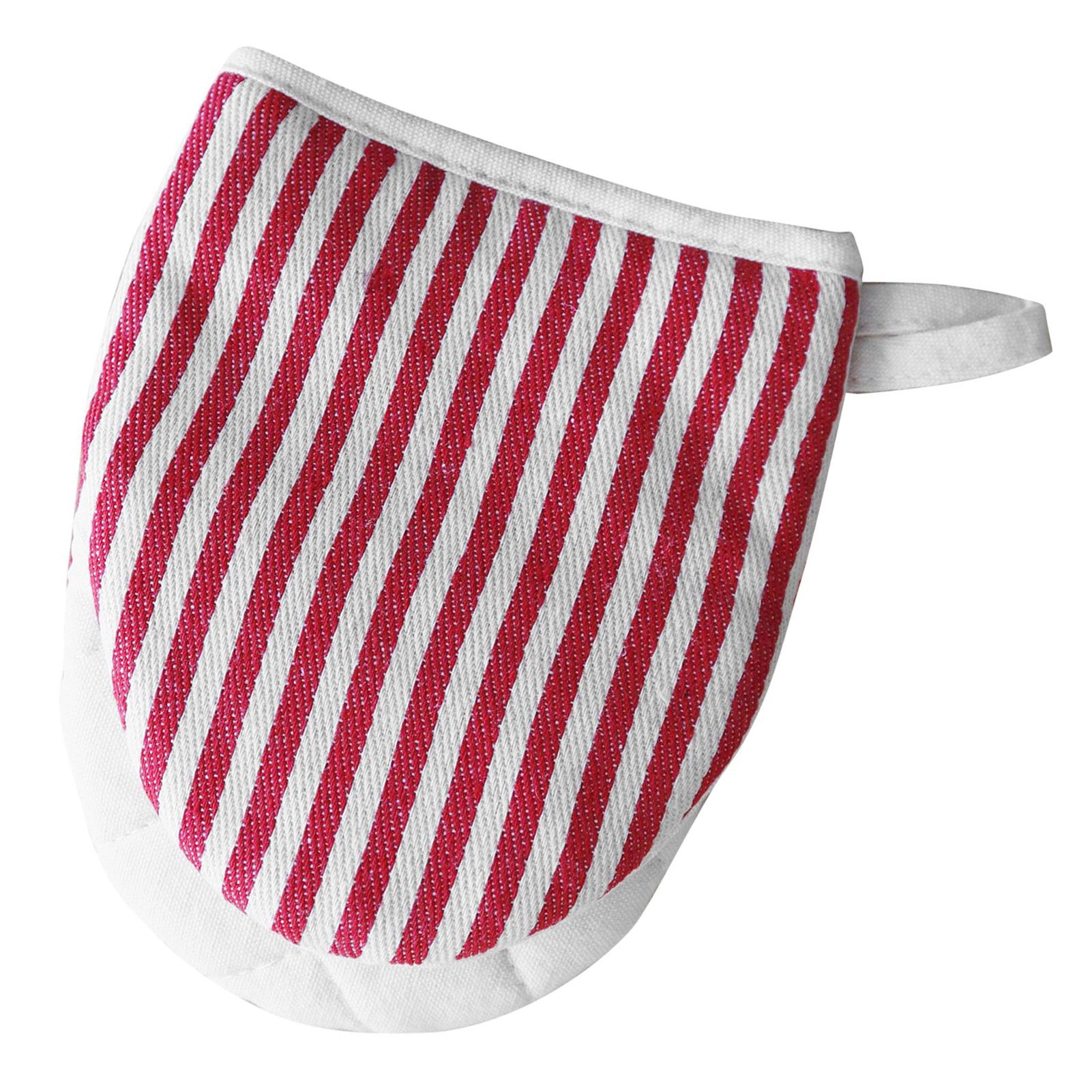 Microwave Oven Gloves Heat Resistant Stripe Pattern Thick Cotton Oven Mitts with Lanyard Red - Image 2
