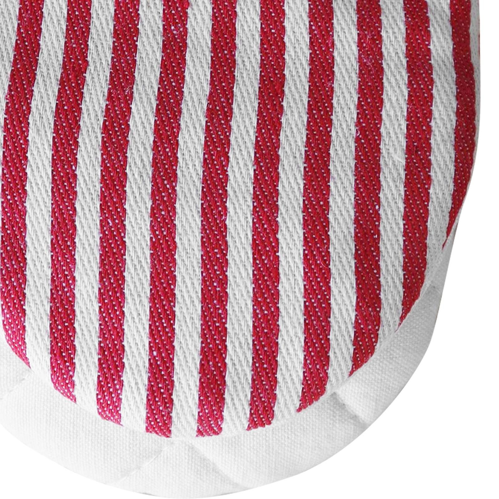 Microwave Oven Gloves Heat Resistant Stripe Pattern Thick Cotton Oven Mitts with Lanyard Red - Image 8