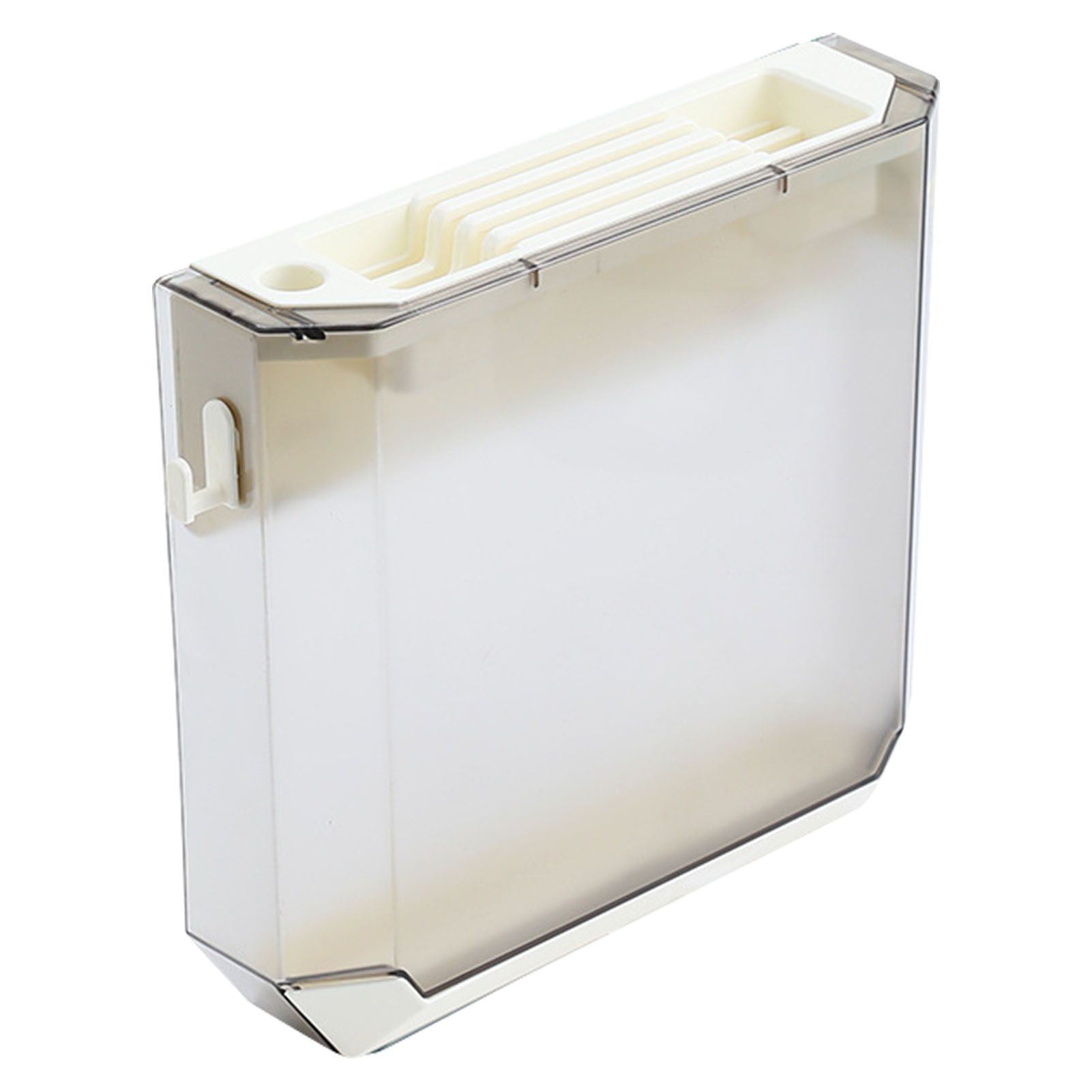Wall Mounted Knife Holder Ultrathin Plastic Installation Box Storage Rack for Kitchen Gray - Image 1