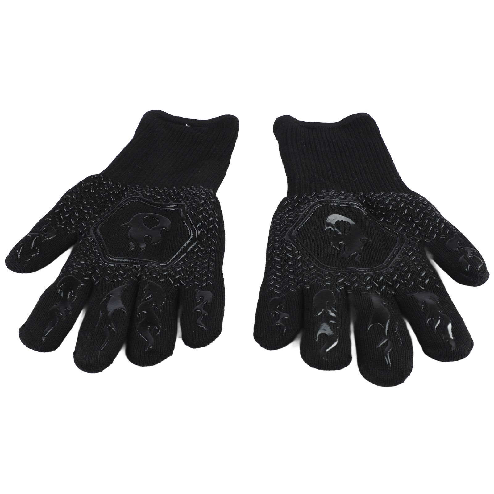 BBQ Gloves Heat Resistant Grilling Gloves Non Slip Oven Gloves Long Kitchen Gloves for Barbecue Baking Black Average Size 26‑35CM - Image 2