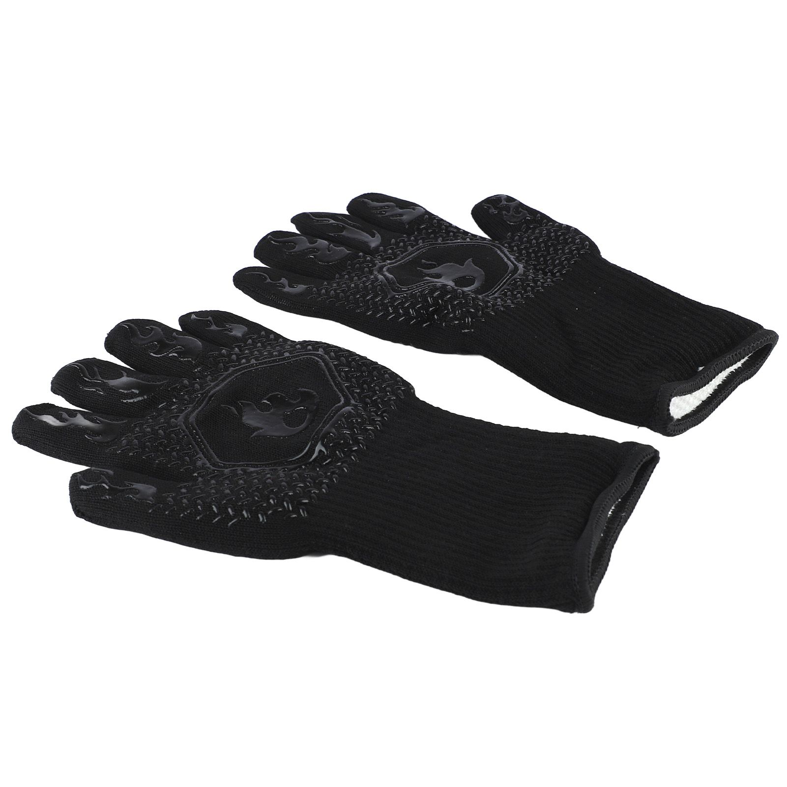 BBQ Gloves Heat Resistant Grilling Gloves Non Slip Oven Gloves Long Kitchen Gloves for Barbecue Baking Black Average Size 26‑35CM - Image 4