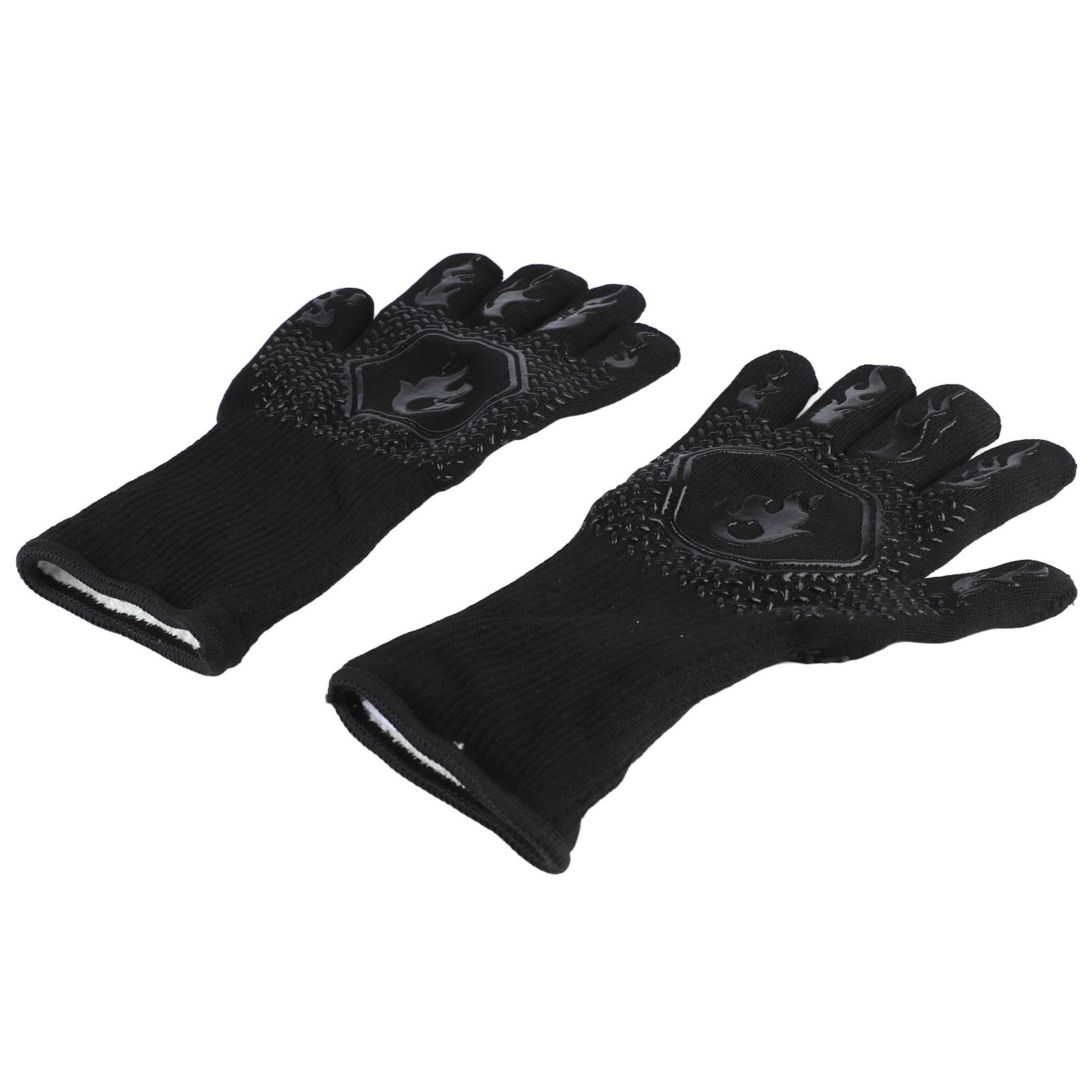 BBQ Gloves Heat Resistant Grilling Gloves Non Slip Oven Gloves Long Kitchen Gloves for Barbecue Baking Black Average Size 26‑35CM - Image 5