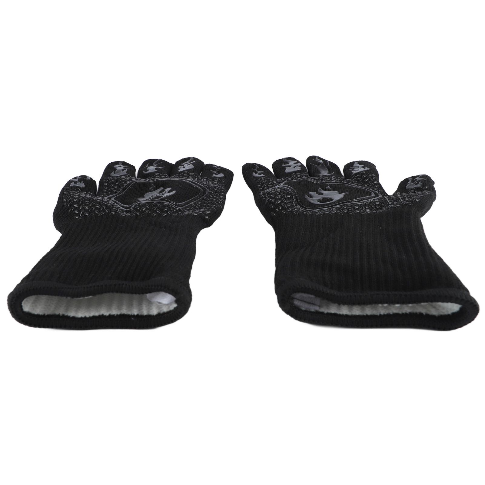 BBQ Gloves Heat Resistant Grilling Gloves Non Slip Oven Gloves Long Kitchen Gloves for Barbecue Baking Black Average Size 26‑35CM - Image 6