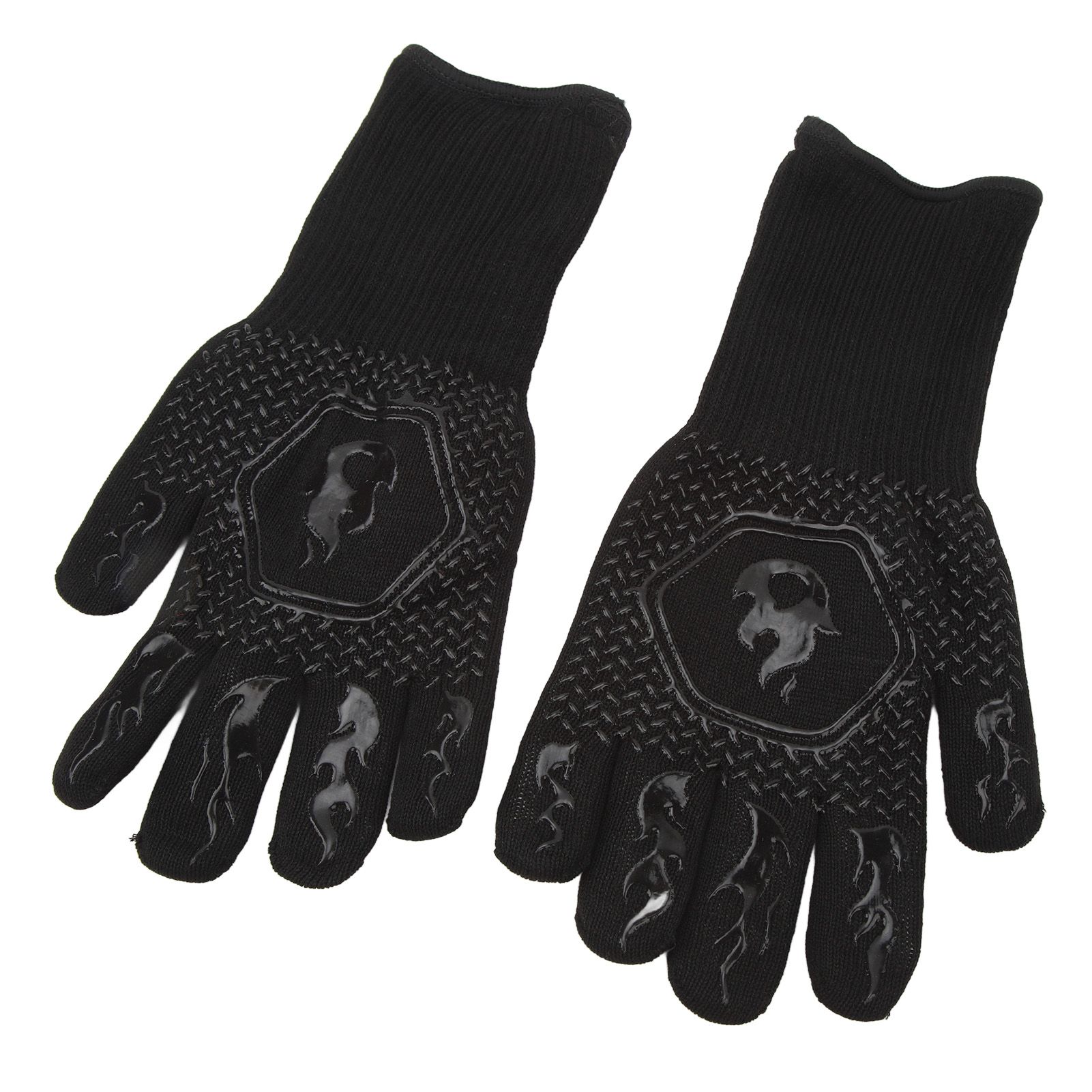 BBQ Gloves Fireproof 800℃ Heat Resistant Double Sided Silicone Large Grill Gloves for Oven Barbecue Cooking Black - Image 4