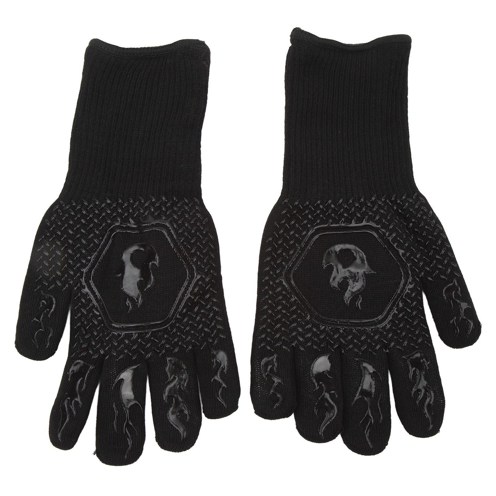 BBQ Gloves Fireproof 800℃ Heat Resistant Double Sided Silicone Large Grill Gloves for Oven Barbecue Cooking Black - Image 5