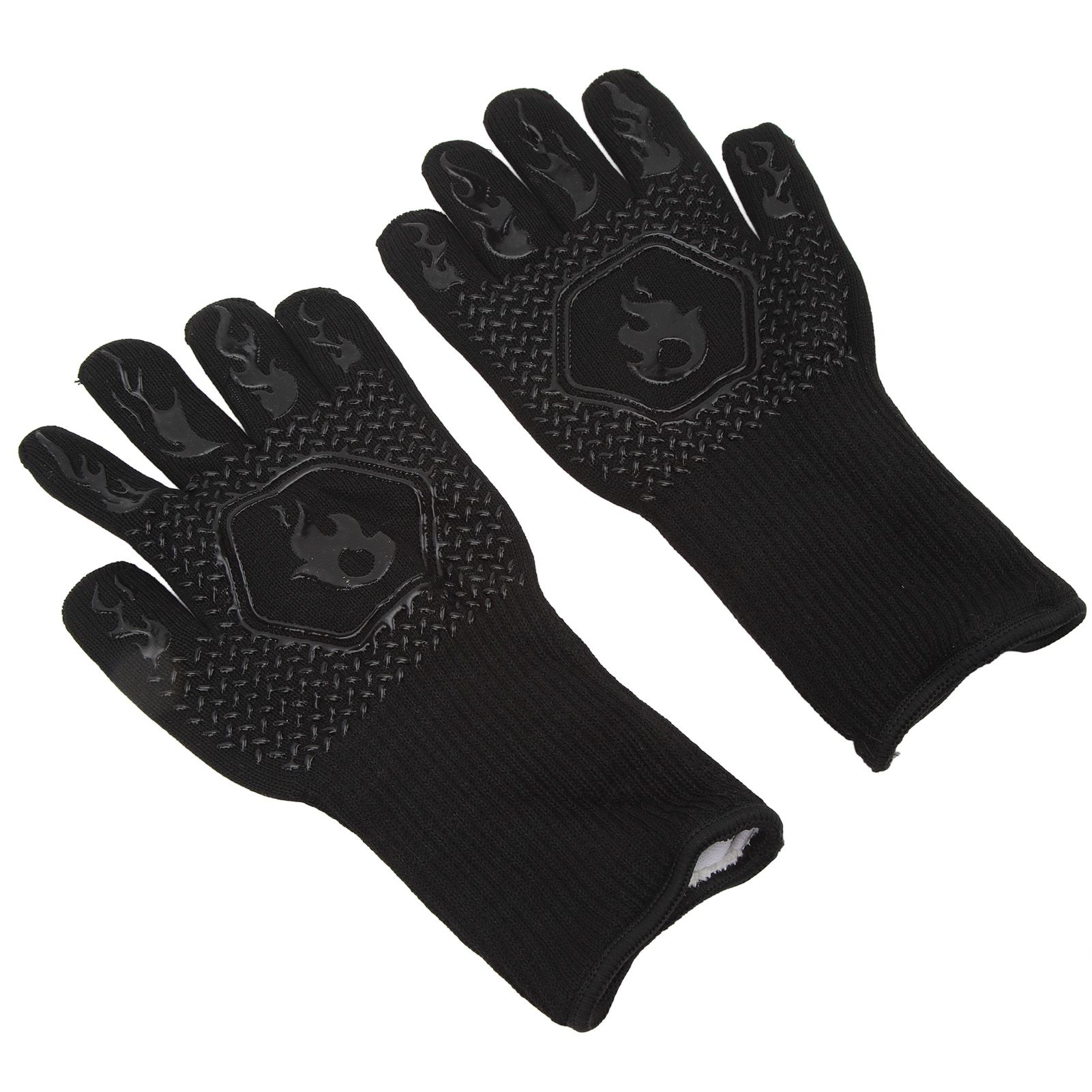 BBQ Gloves Fireproof 800℃ Heat Resistant Double Sided Silicone Large Grill Gloves for Oven Barbecue Cooking Black - Image 6
