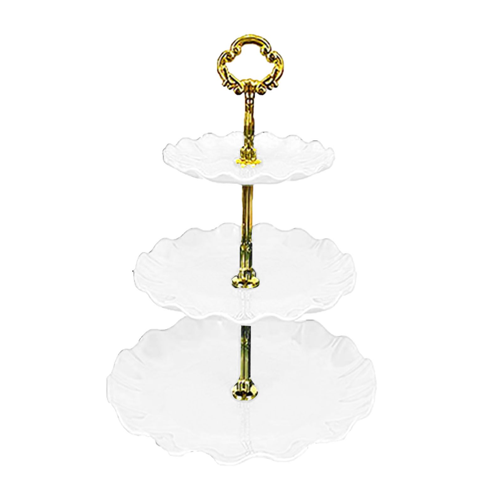 Nordic Style 3 Layer Fruit Plate Tray Plastic 3 Tier Cake Stand Holiday Party Dessert Tray White - Image 1