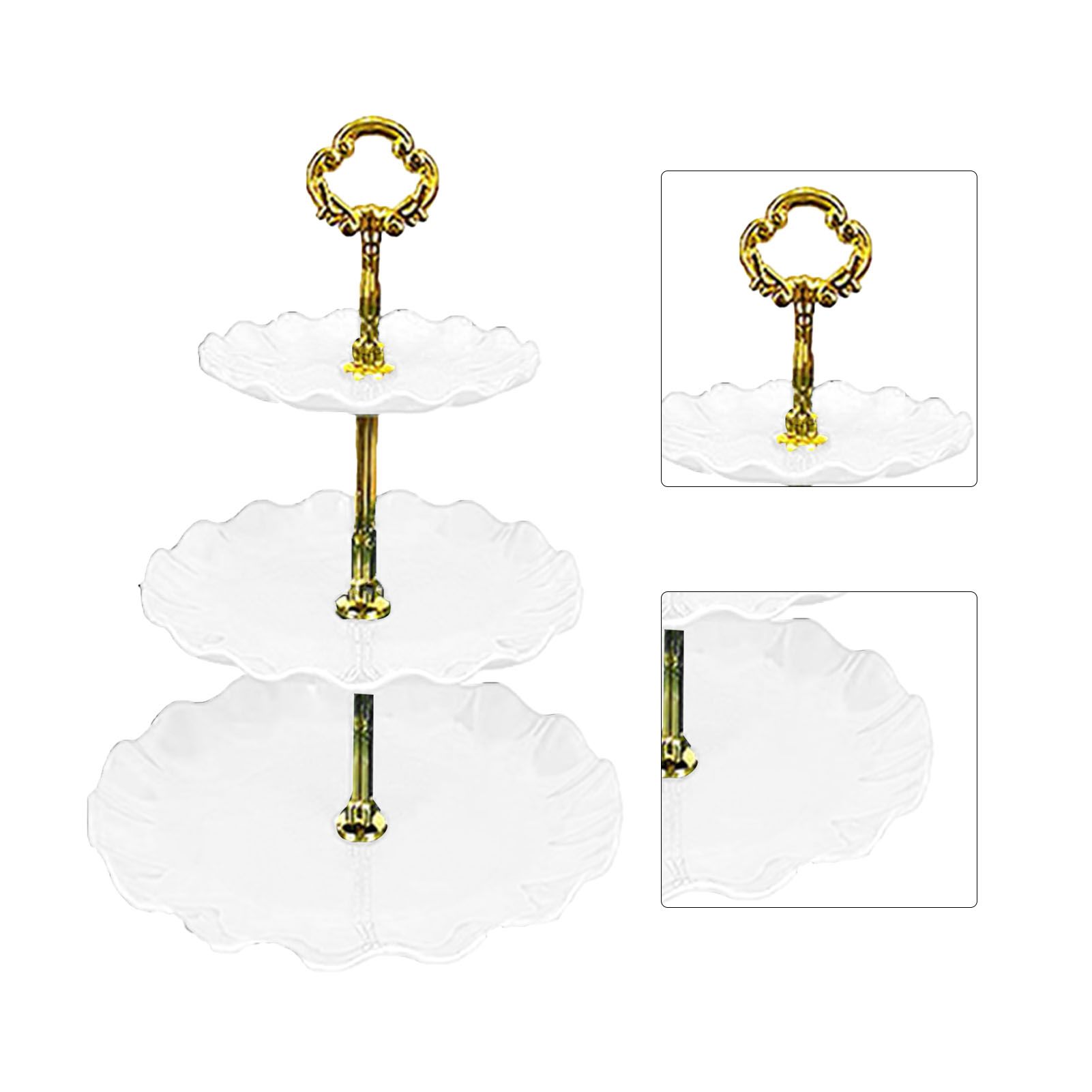 Nordic Style 3 Layer Fruit Plate Tray Plastic 3 Tier Cake Stand Holiday Party Dessert Tray White - Image 2