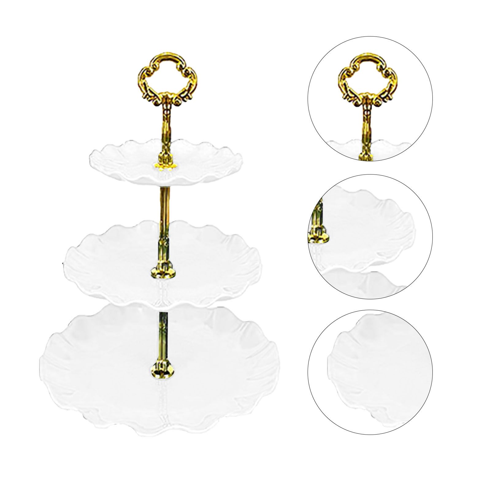Nordic Style 3 Layer Fruit Plate Tray Plastic 3 Tier Cake Stand Holiday Party Dessert Tray White - Image 4