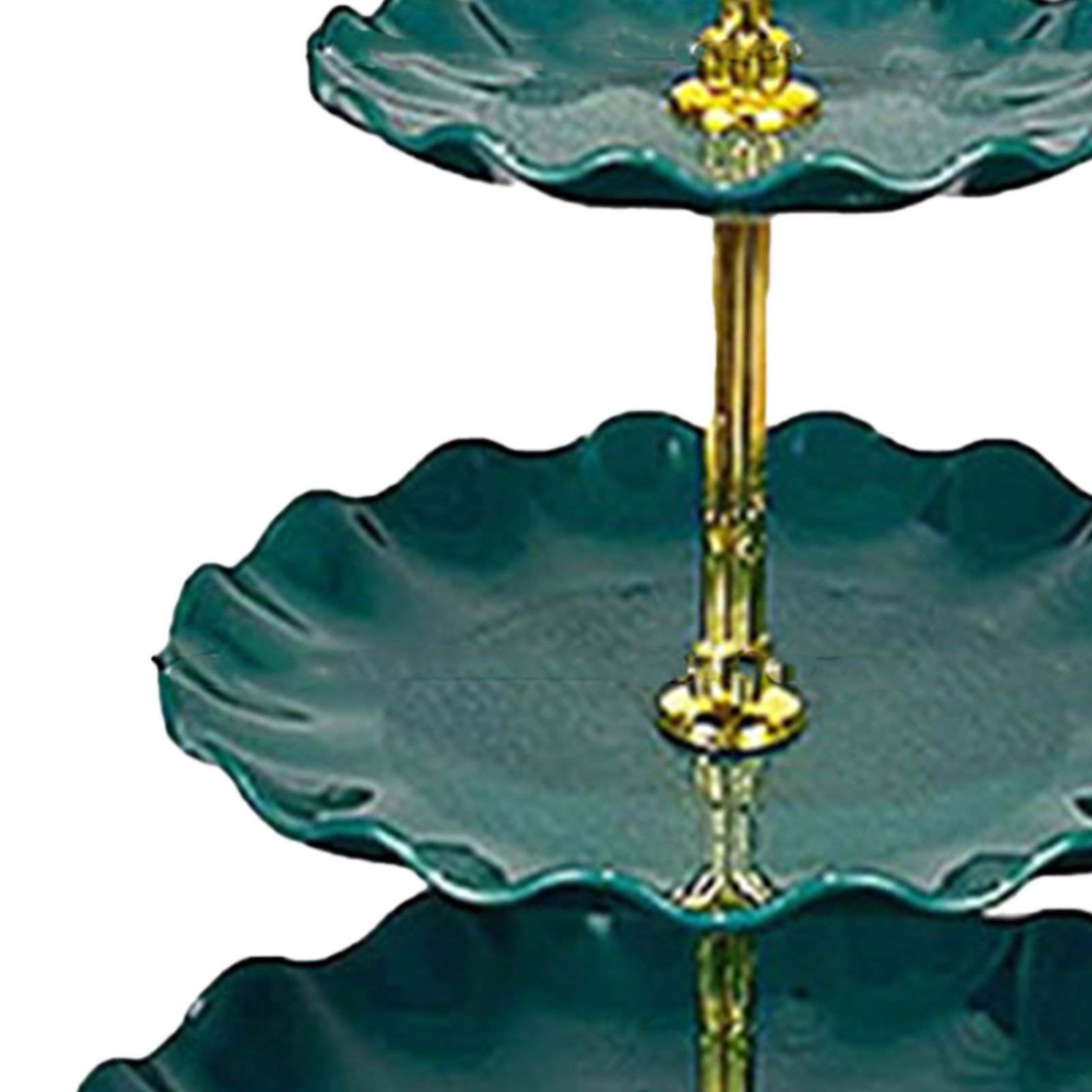 Nordic Style 3 Layer Fruit Plate Tray Plastic 3 Tier Cake Stand Holiday Party Dessert Tray Dark Green - Image 8