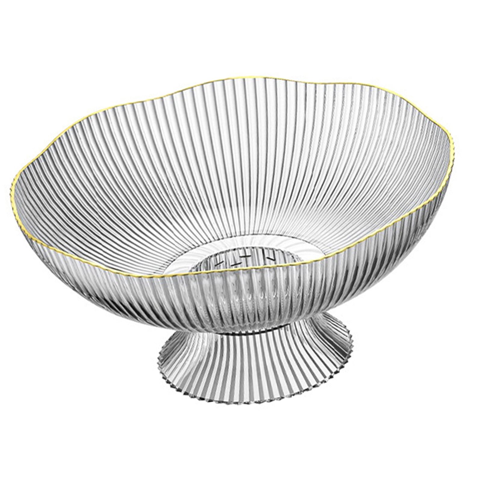 Plastic Footed Fruit Plate with Draining Hole Detachable Base Household Living Room Coffee Table Fruit Candy Snack Display Plate Transparent - Image 2