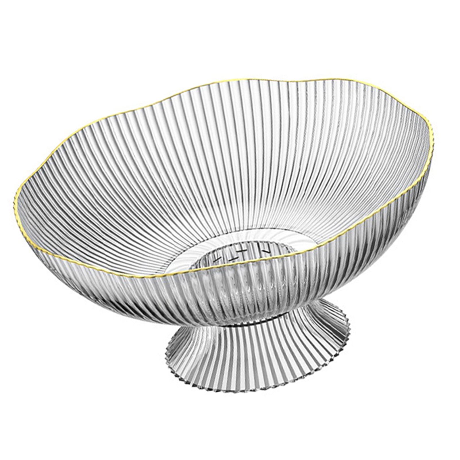 Plastic Footed Fruit Plate with Draining Hole Detachable Base Household Living Room Coffee Table Fruit Candy Snack Display Plate Transparent - Image 4