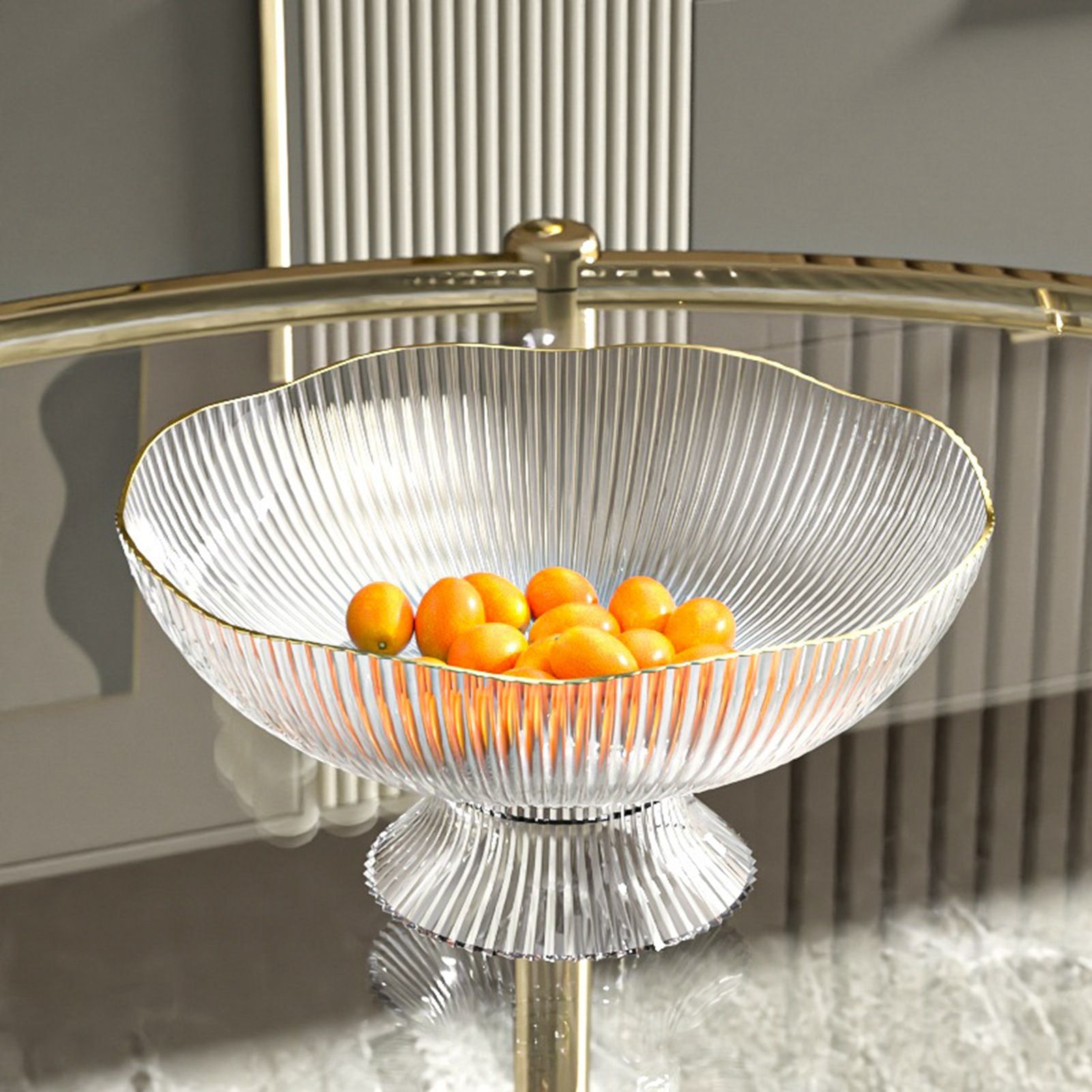 Plastic Footed Fruit Plate with Draining Hole Detachable Base Household Living Room Coffee Table Fruit Candy Snack Display Plate Transparent - Image 6