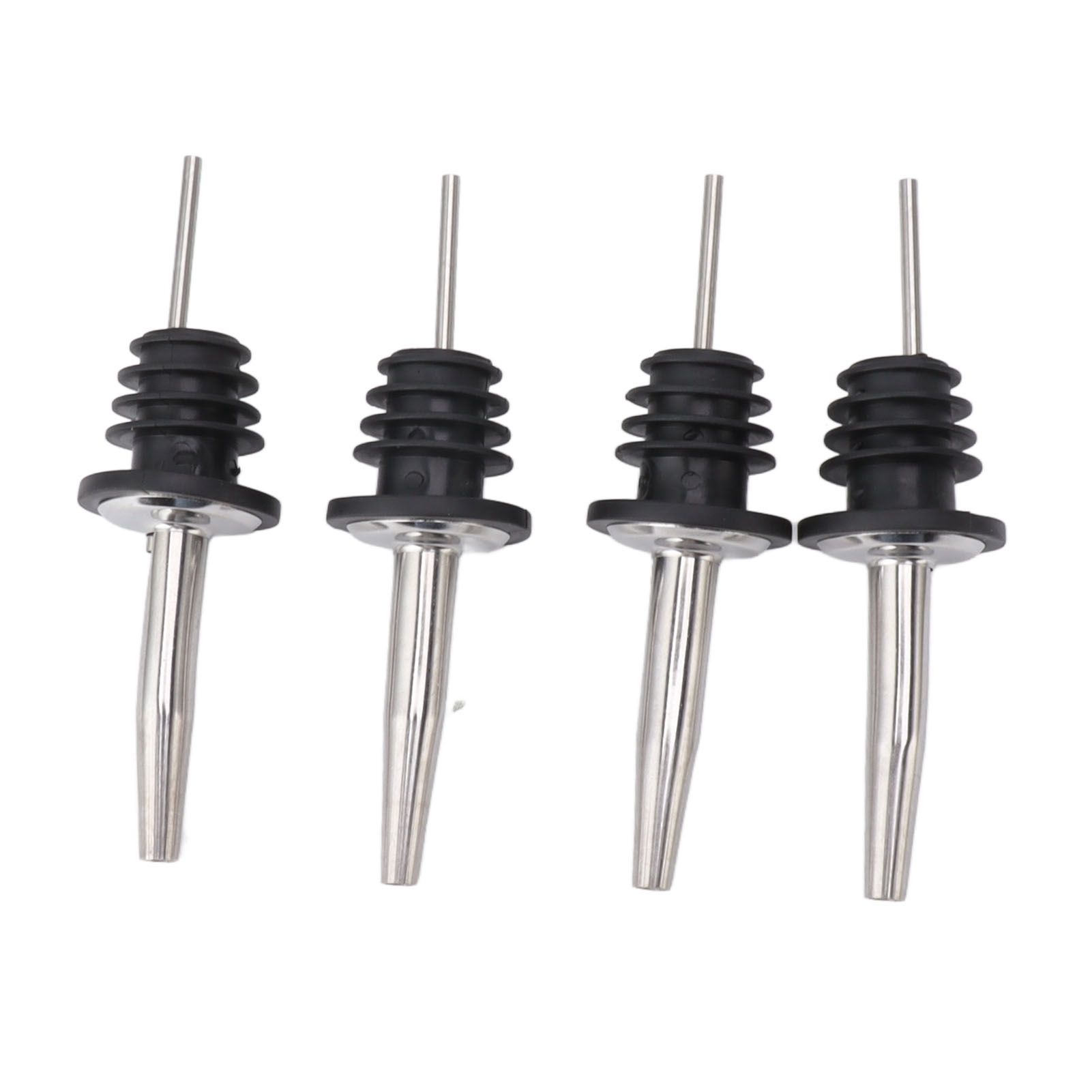 24pcs Stainless Steel Bottle Pourers with Black Plastic Cover Conical Design Rust Protection Liquor Pour Spout for Bar - Image 5