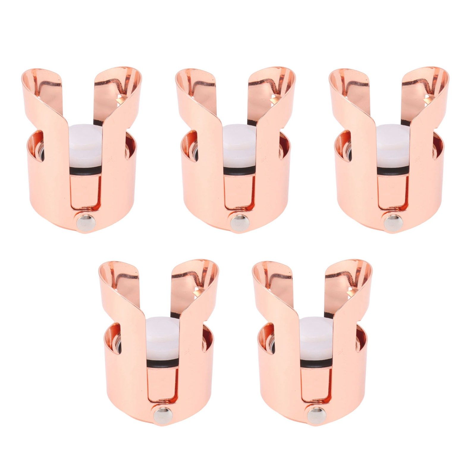 5Pcs Champagne Bottle Stopper Stainless Steel Champagne Sealer Plug Reusable Wine Saver for Wine Bottles Sparkling Bottles Rose Gold - Image 5