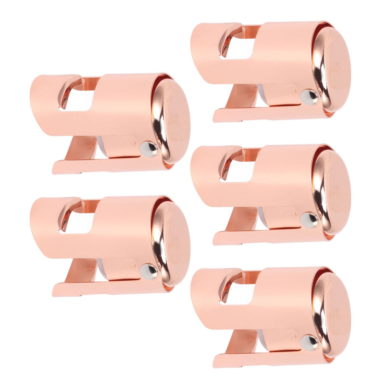 5Pcs Champagne Bottle Stopper Stainless Steel Champagne Sealer Plug Reusable Wine Saver for Wine Bottles Sparkling Bottles Rose Gold - Image 7