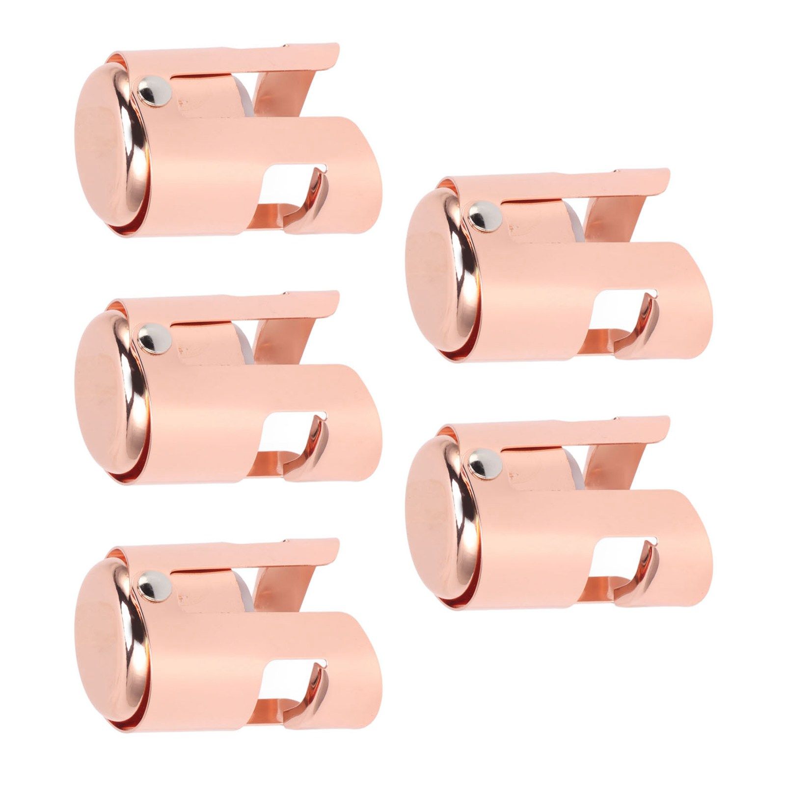 5Pcs Champagne Bottle Stopper Stainless Steel Champagne Sealer Plug Reusable Wine Saver for Wine Bottles Sparkling Bottles Rose Gold - Image 8