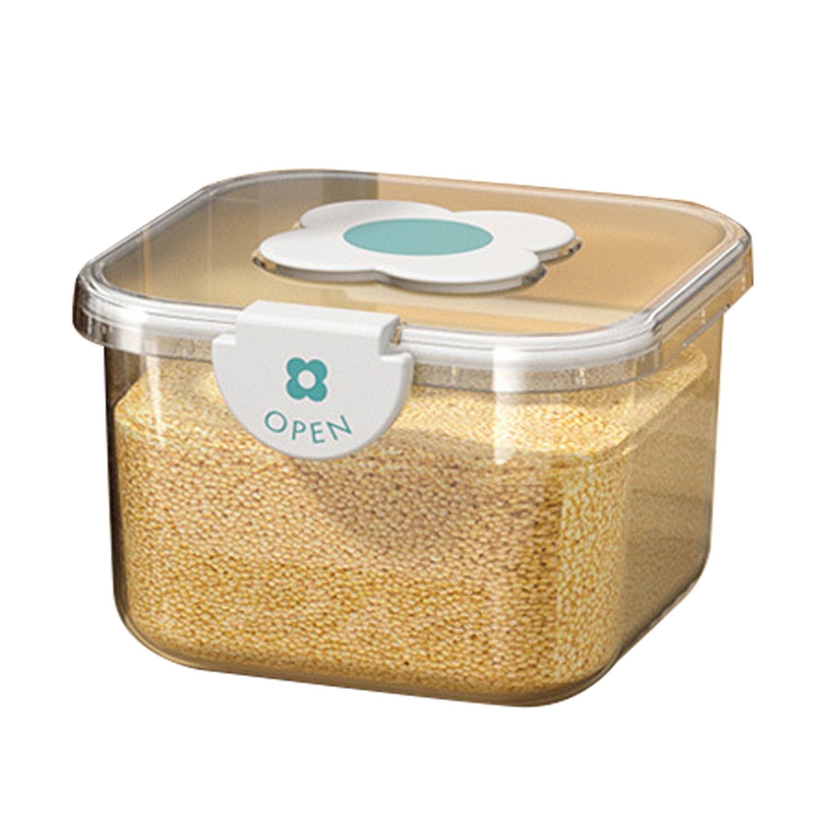 Rice Container Airtight Grain Food Storage Box Transparent with Cover for Home Kitchen Transparent 5kg / 11.02lb - Image 1