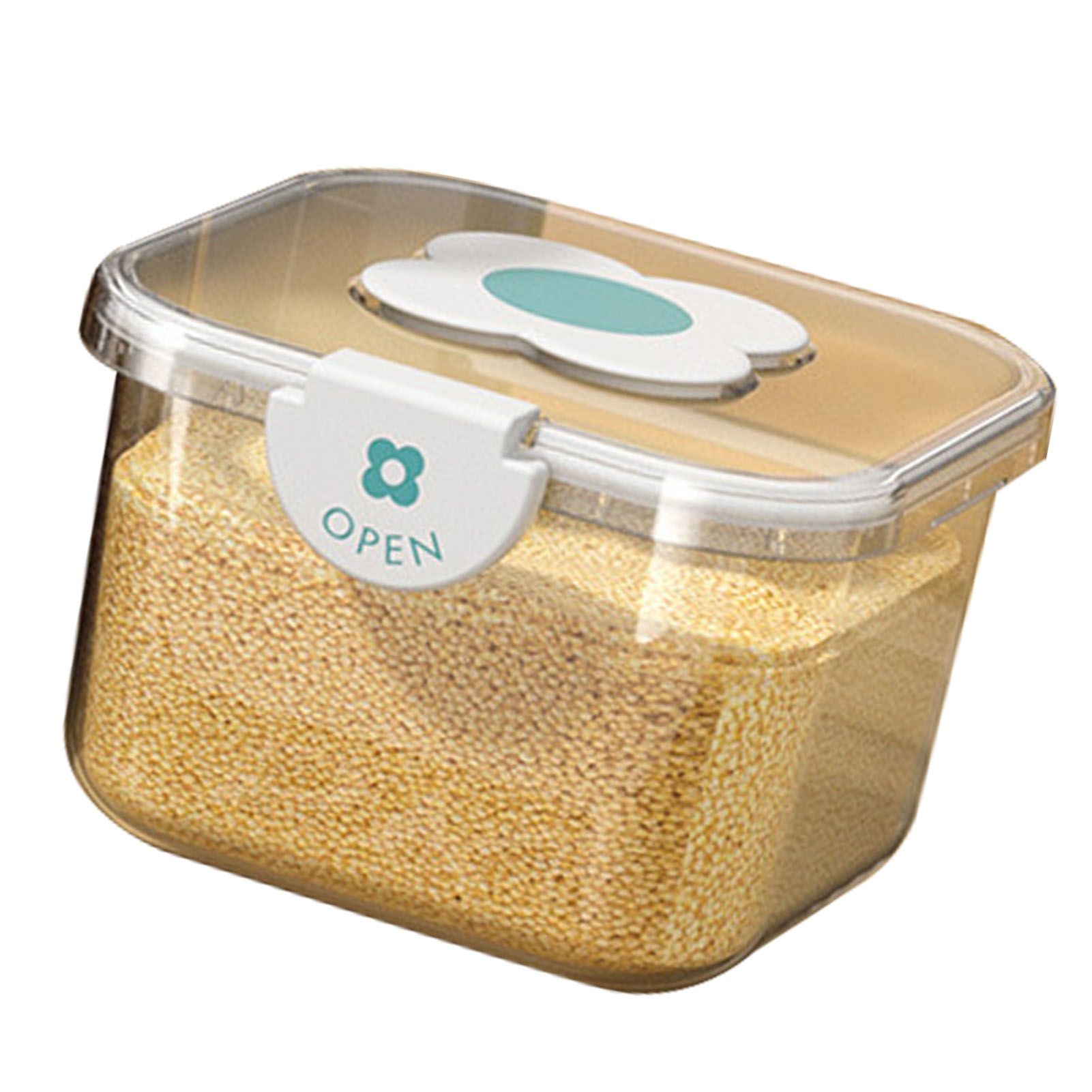 Rice Container Airtight Grain Food Storage Box Transparent with Cover for Home Kitchen Transparent 5kg / 11.02lb - Image 2