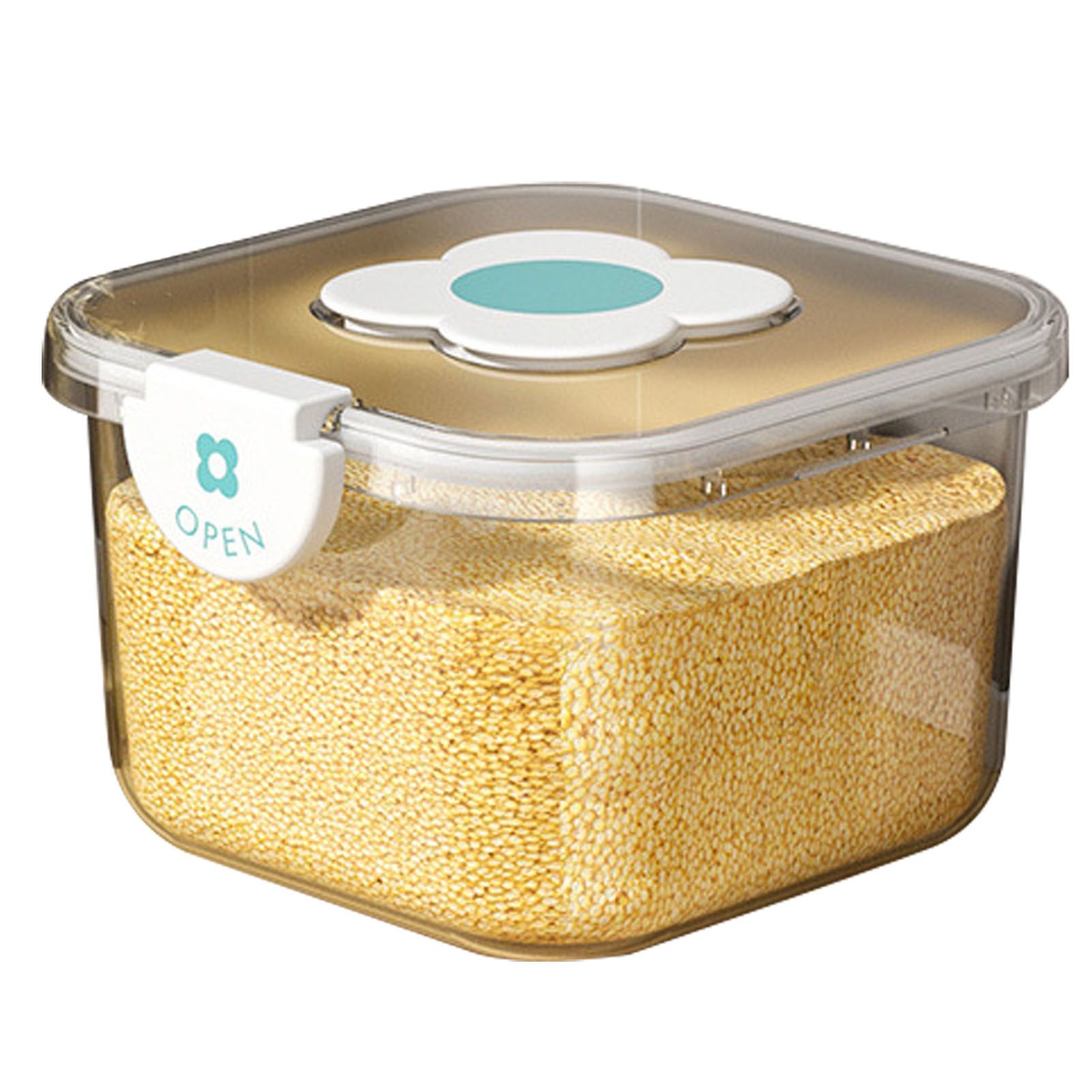Rice Container Airtight Grain Food Storage Box Transparent with Cover for Home Kitchen Transparent 5kg / 11.02lb - Image 3