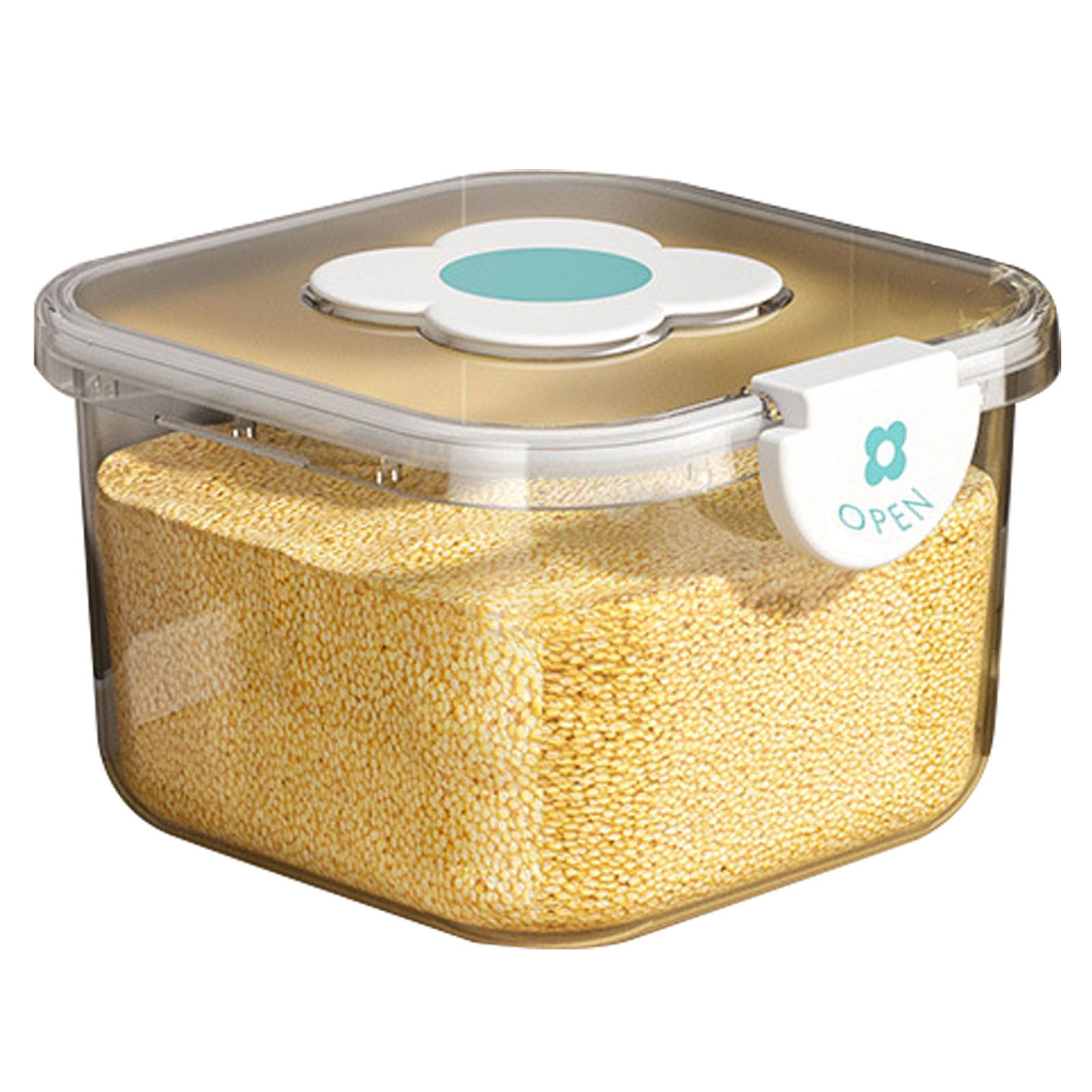 Rice Container Airtight Grain Food Storage Box Transparent with Cover for Home Kitchen Transparent 5kg / 11.02lb - Image 4