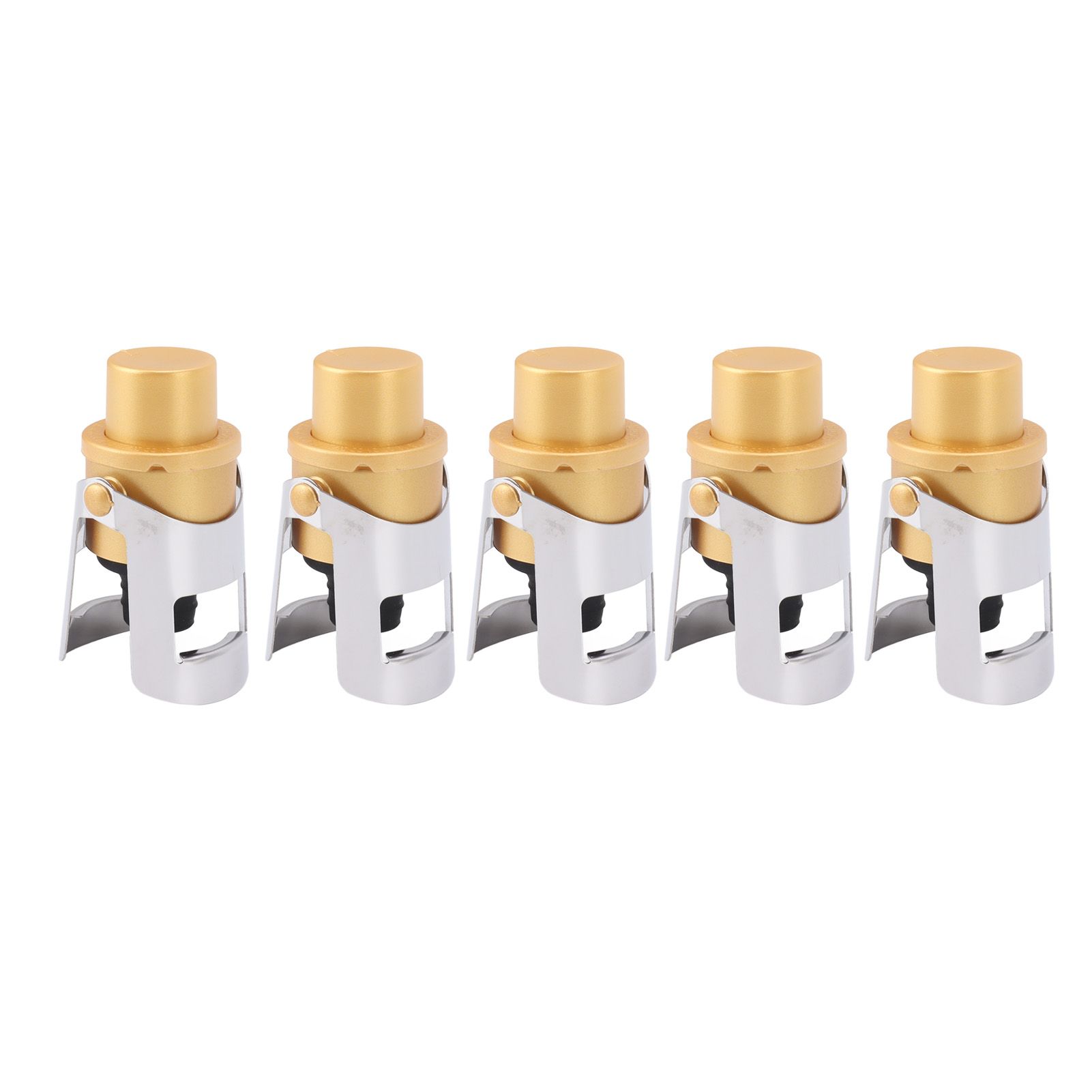 5 Packs Golden Champagne Stopper Stainless Steel Resuable Bottle Sealer Champagne Saver Plug - Image 6