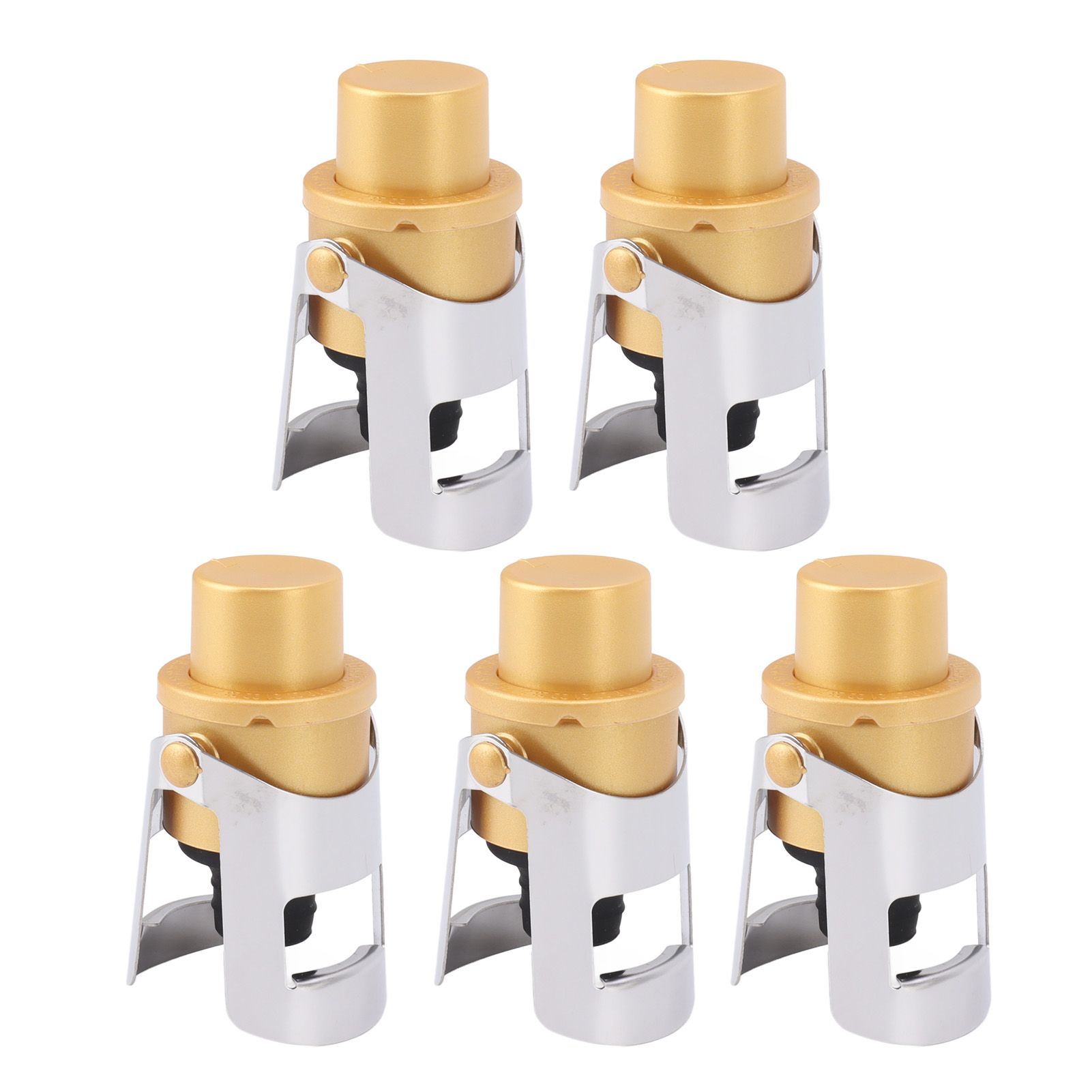 5 Packs Golden Champagne Stopper Stainless Steel Resuable Bottle Sealer Champagne Saver Plug - Image 7