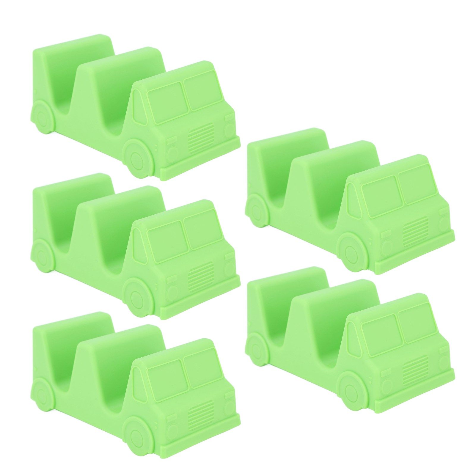 5PCS Taco Holder Stands Set Small Car Shape Wave Shape Taco Tray for Kitchen Restaurant Green - Image 4