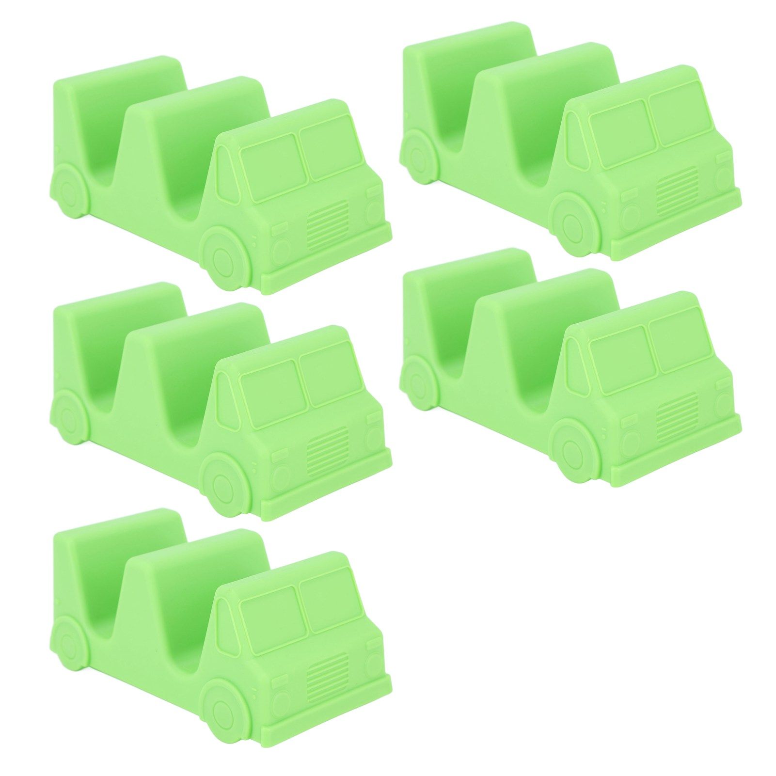 5PCS Taco Holder Stands Set Small Car Shape Wave Shape Taco Tray for Kitchen Restaurant Green - Image 5
