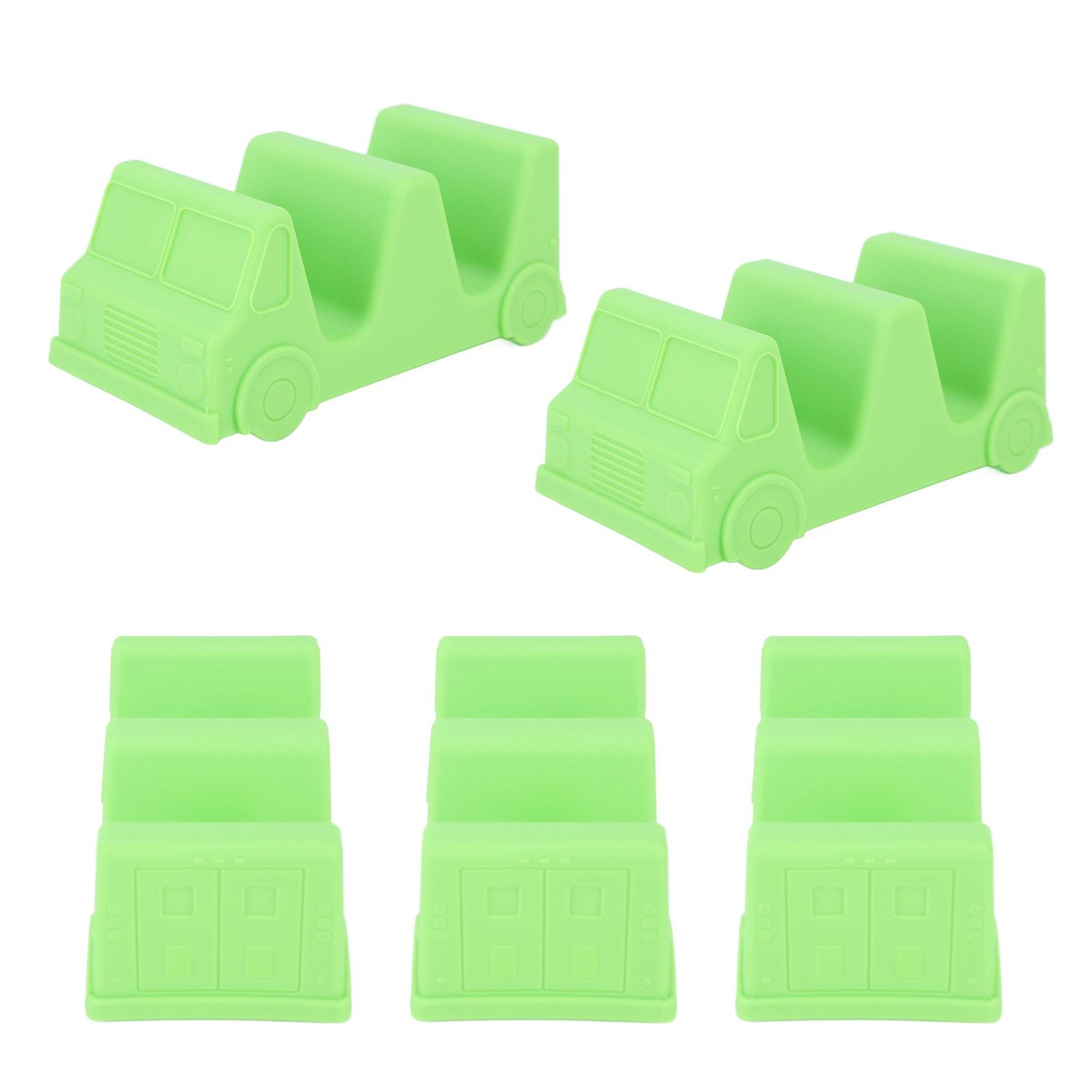 5PCS Taco Holder Stands Set Small Car Shape Wave Shape Taco Tray for Kitchen Restaurant Green - Image 6