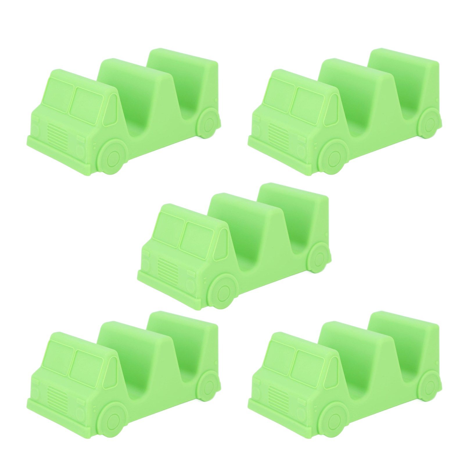 5PCS Taco Holder Stands Set Small Car Shape Wave Shape Taco Tray for Kitchen Restaurant Green - Image 8