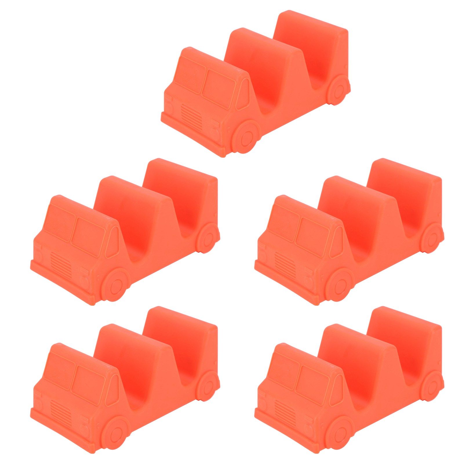 5PCS Taco Holder Stands Set Small Car Shape Wave Shape Taco Tray for Kitchen Restaurant Orange - Image 1