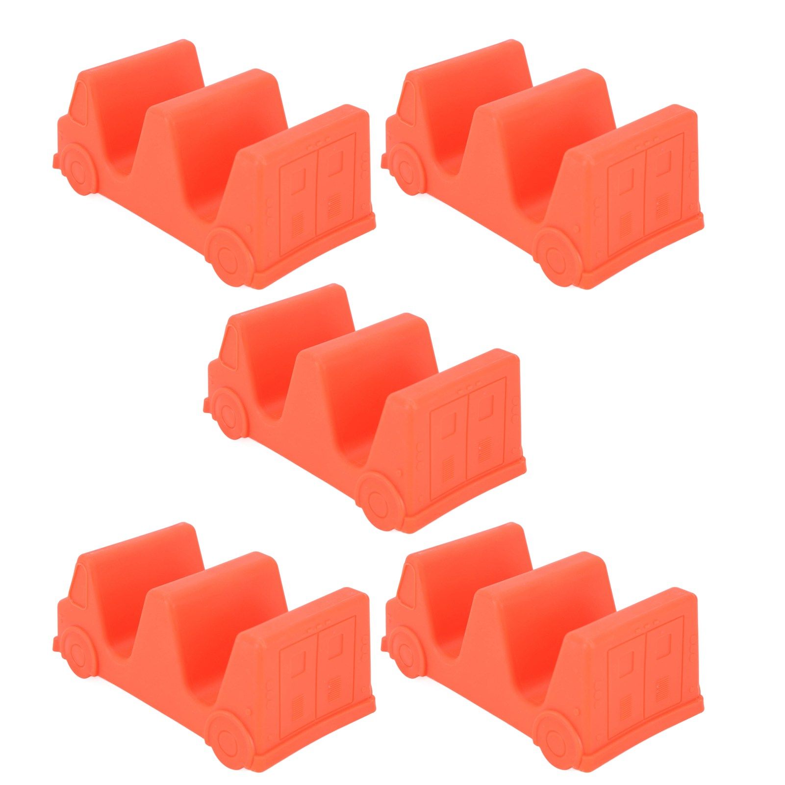5PCS Taco Holder Stands Set Small Car Shape Wave Shape Taco Tray for Kitchen Restaurant Orange - Image 2