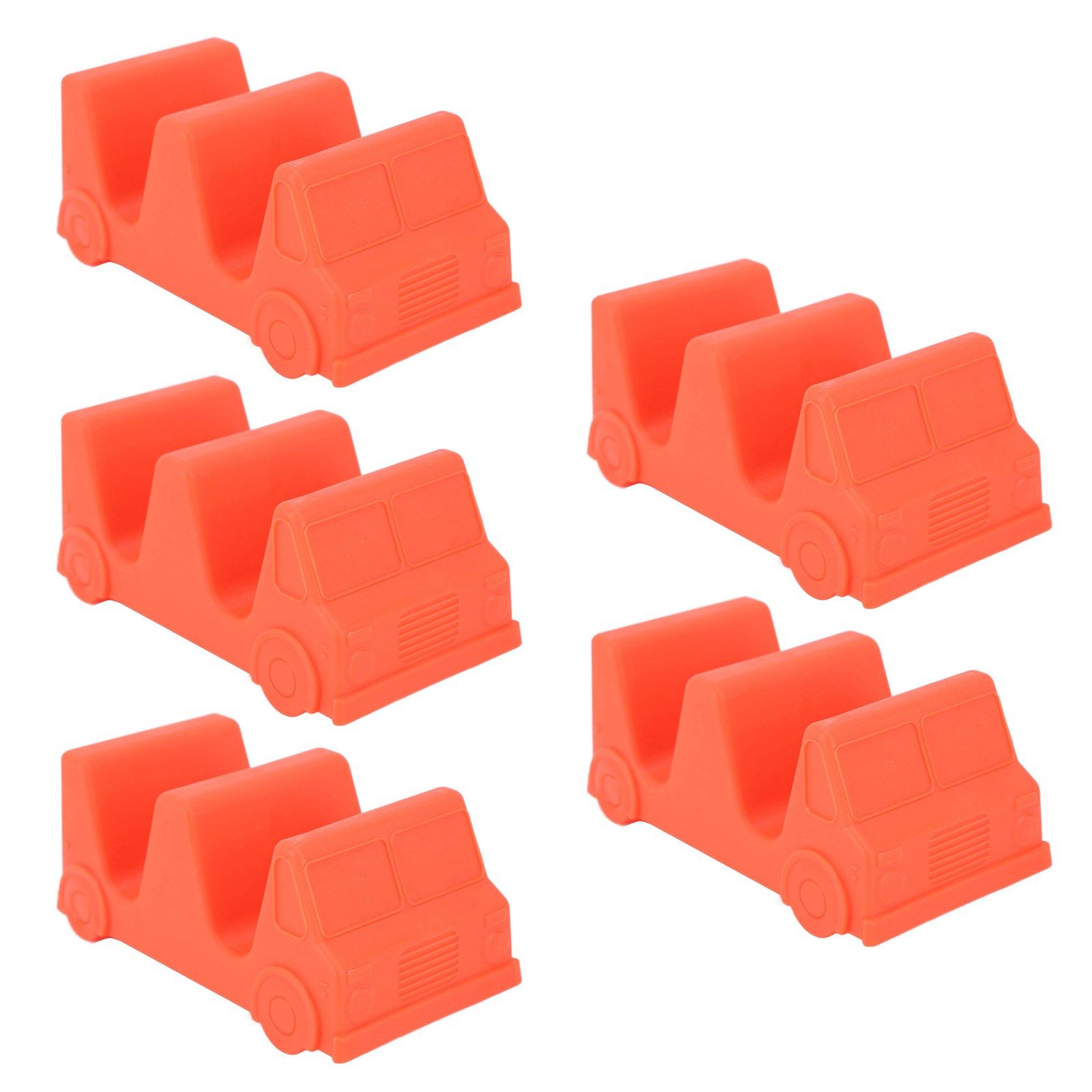 5PCS Taco Holder Stands Set Small Car Shape Wave Shape Taco Tray for Kitchen Restaurant Orange - Image 3