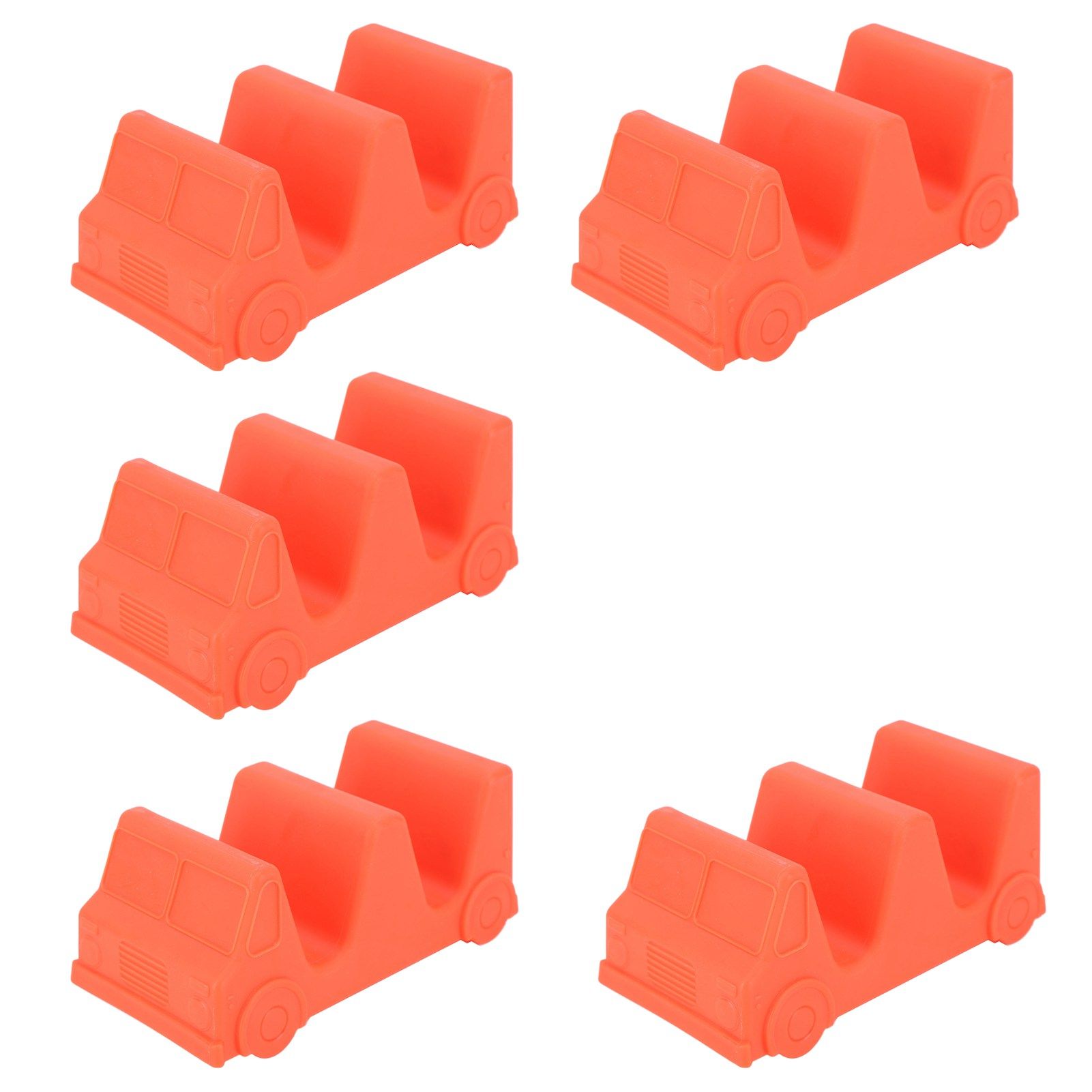 5PCS Taco Holder Stands Set Small Car Shape Wave Shape Taco Tray for Kitchen Restaurant Orange - Image 8