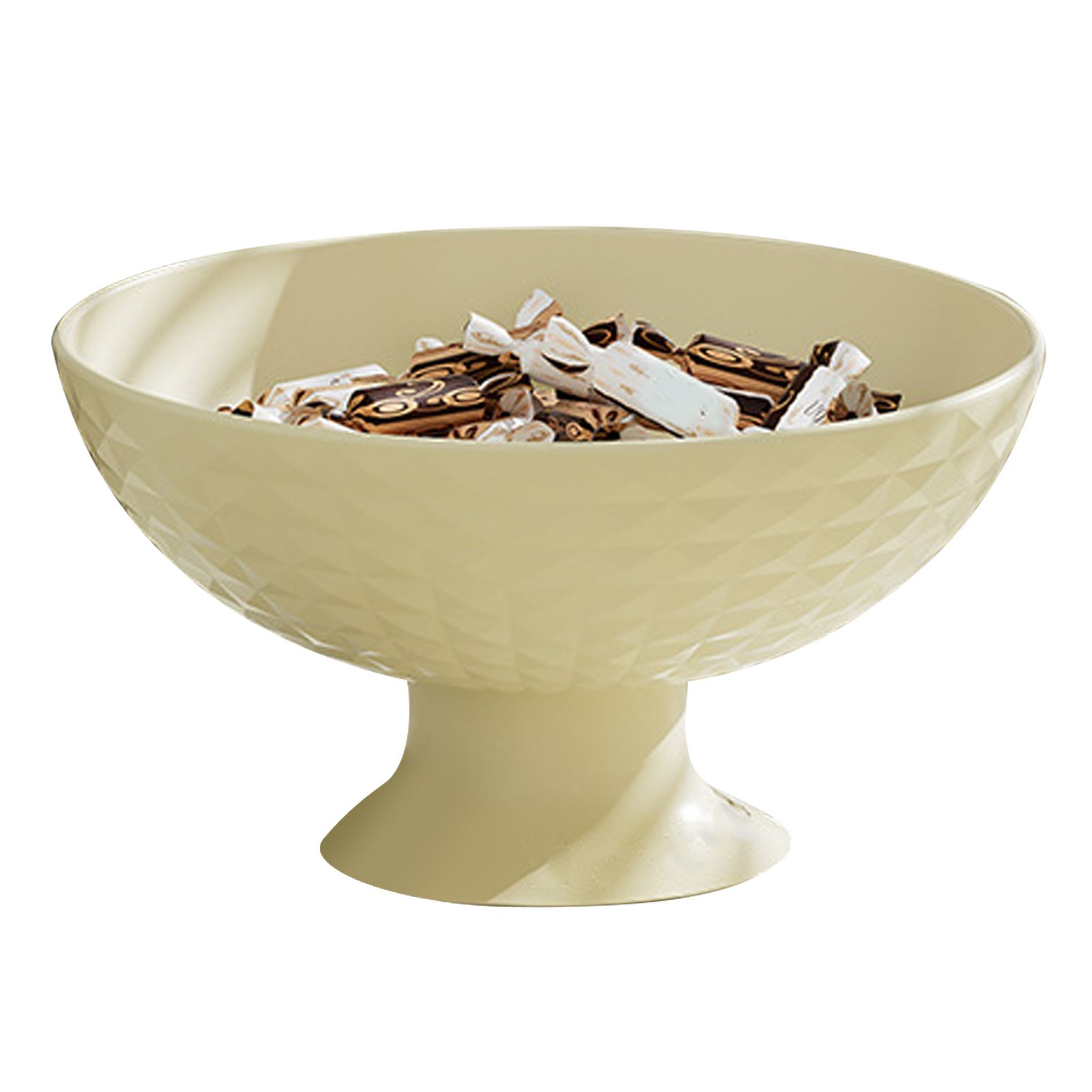 Fruit Tray Plate Holder Plastic Footed Snacks Vegetables Fruits Basket Bowl for Kitchen Counter Dining Room Tables Cream White - Image 2