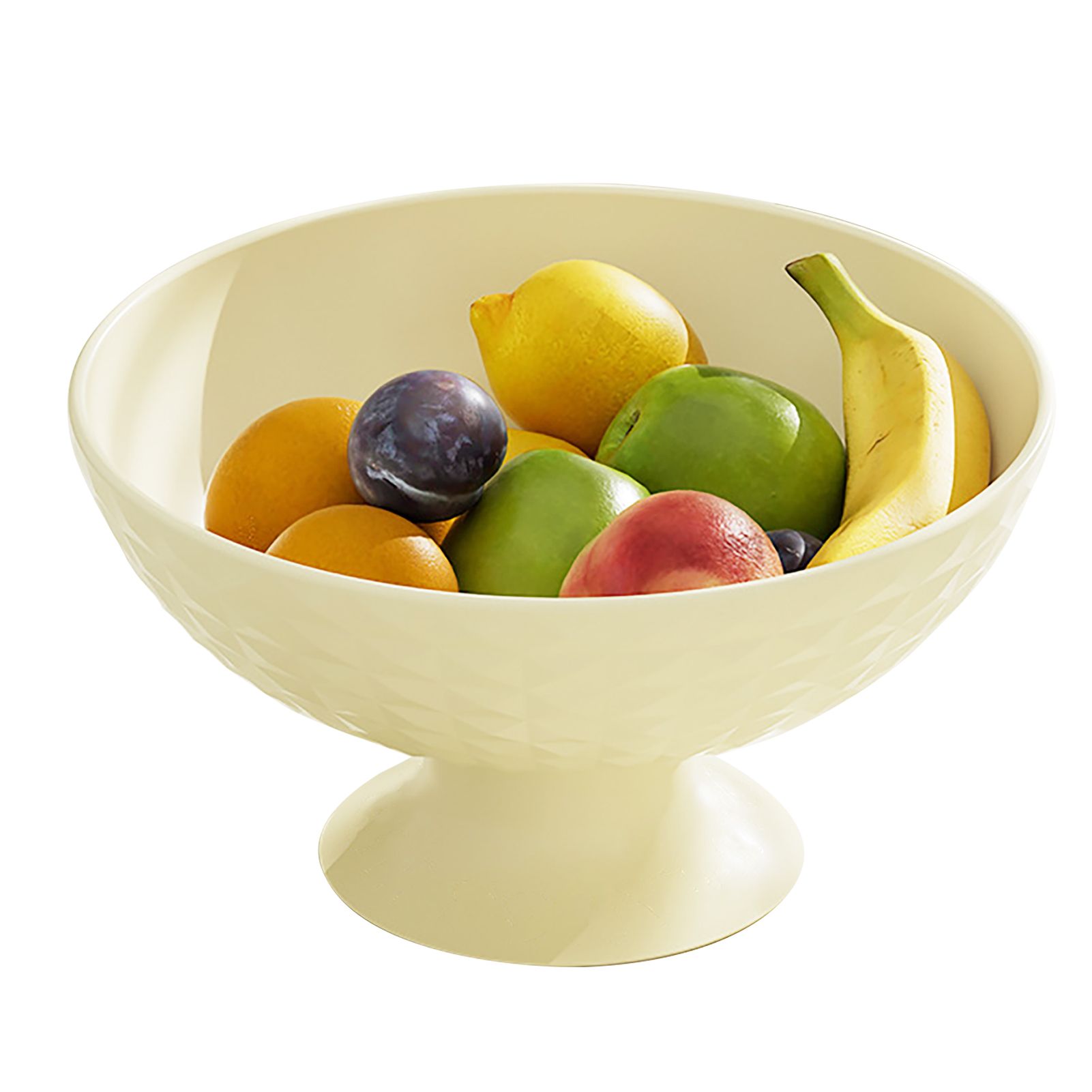 Fruit Tray Plate Holder Plastic Footed Snacks Vegetables Fruits Basket Bowl for Kitchen Counter Dining Room Tables Cream White - Image 4