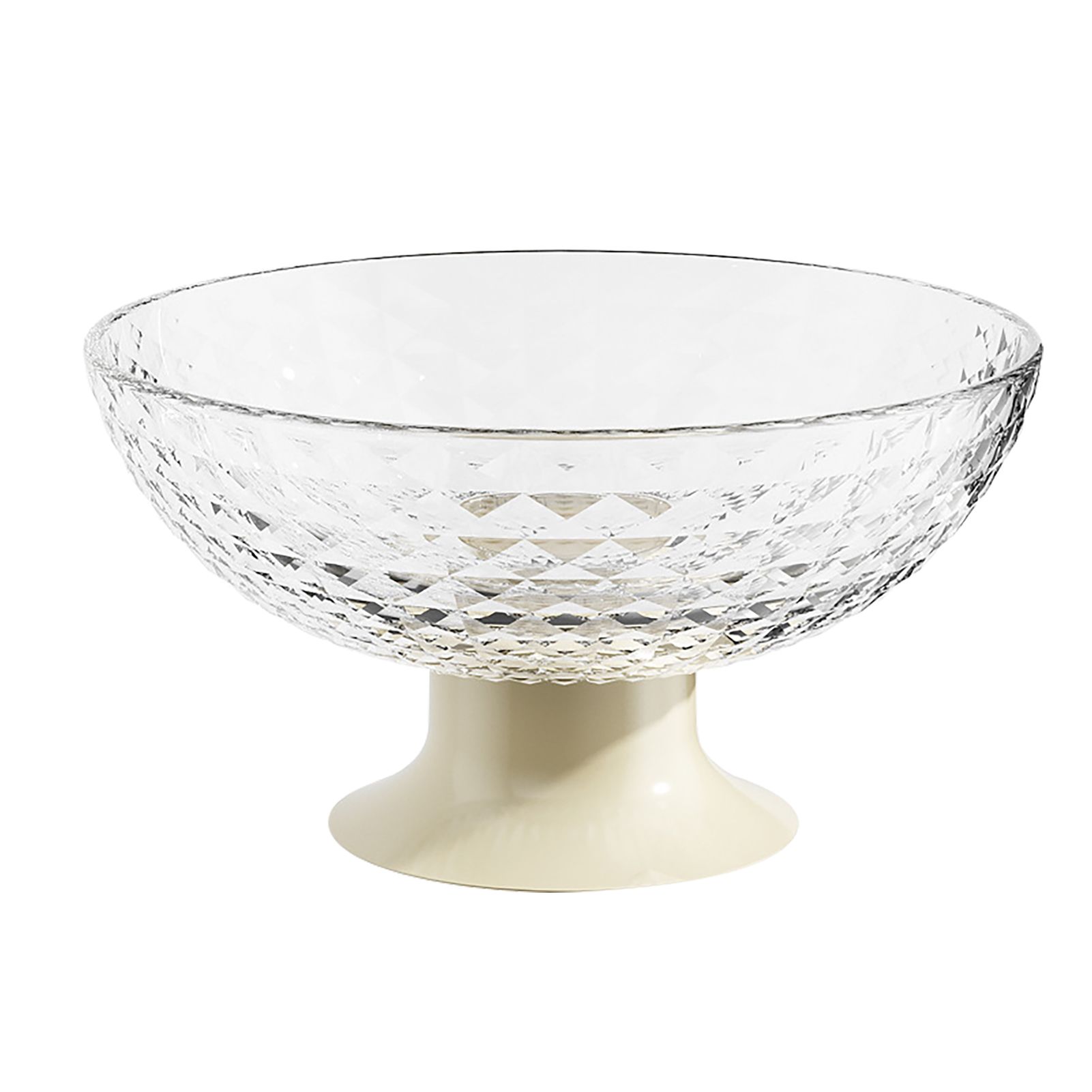 Fruit Tray Plate Holder Plastic Footed Snacks Vegetables Fruits Basket Bowl for Kitchen Counter Dining Room Tables Transparent Color - Image 1