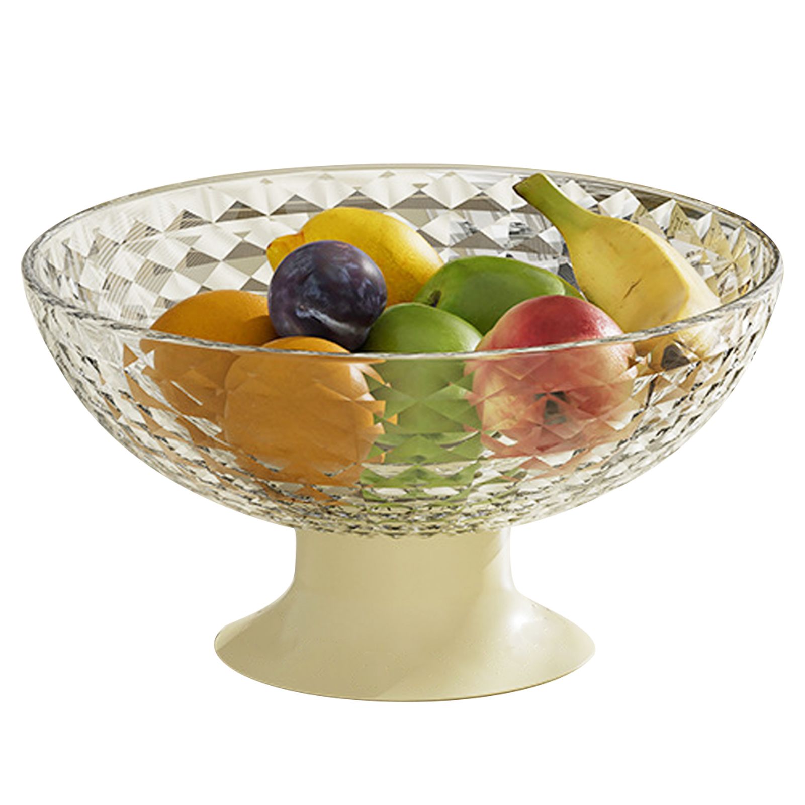 Fruit Tray Plate Holder Plastic Footed Snacks Vegetables Fruits Basket Bowl for Kitchen Counter Dining Room Tables Transparent Color - Image 2
