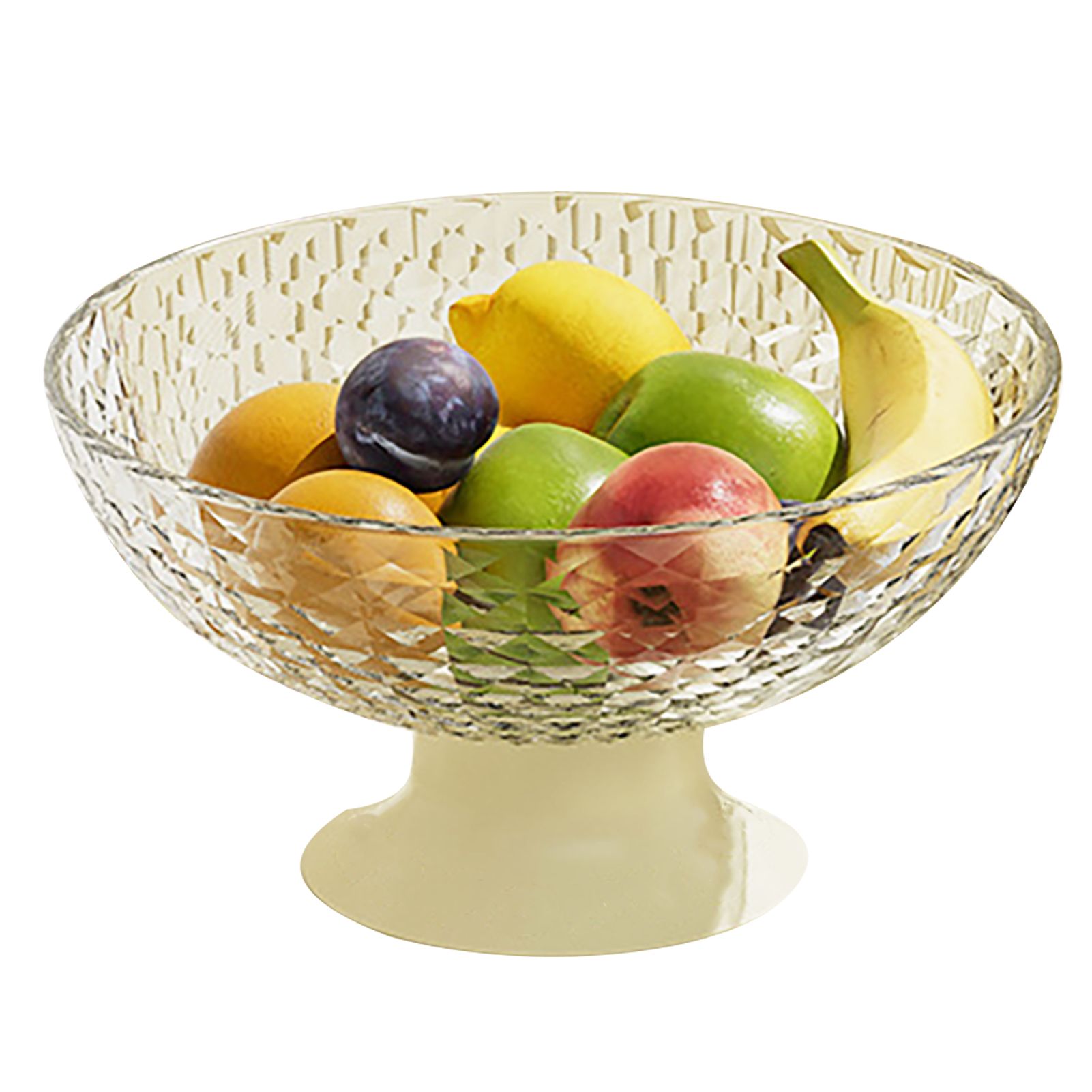 Fruit Tray Plate Holder Plastic Footed Snacks Vegetables Fruits Basket Bowl for Kitchen Counter Dining Room Tables Transparent Color - Image 3