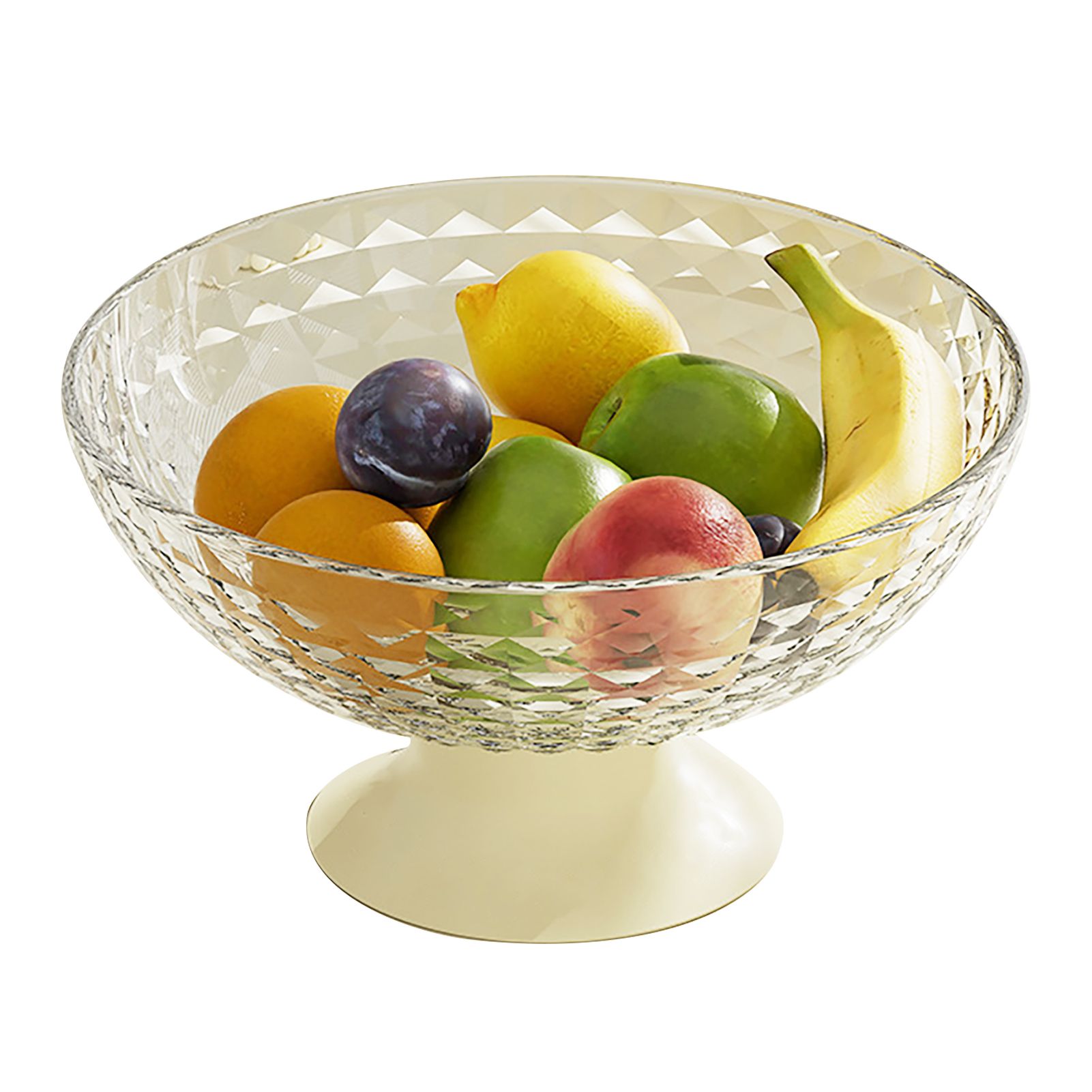 Fruit Tray Plate Holder Plastic Footed Snacks Vegetables Fruits Basket Bowl for Kitchen Counter Dining Room Tables Transparent Color - Image 4