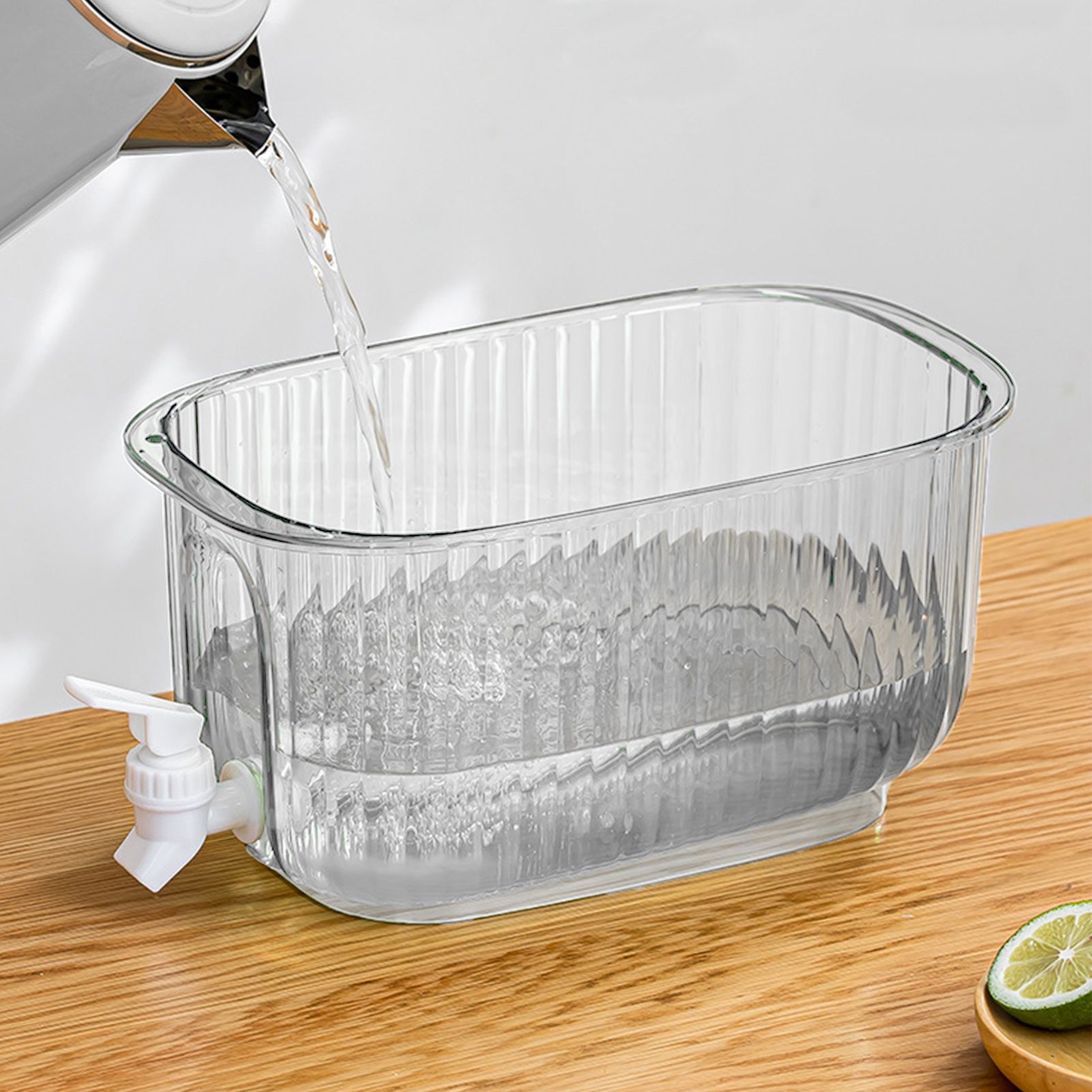 Beverage Drink Dispenser Large Capacity Food Grade Thickened Leakage Proof Cold Kettle with Faucet for Home Transparent White - Image 6