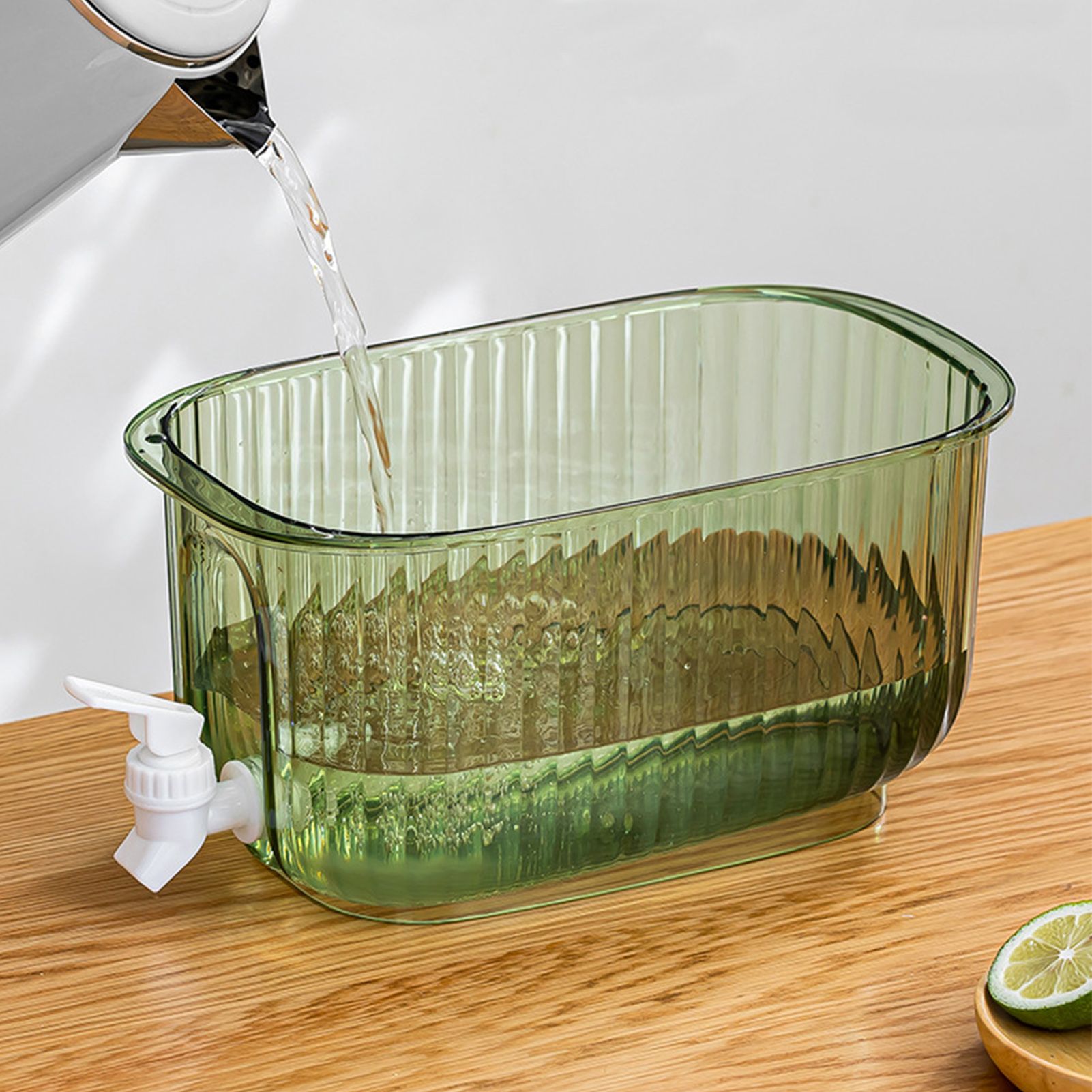 Beverage Drink Dispenser Large Capacity Food Grade Thickened Leakage Proof Cold Kettle with Faucet for Home Green - Image 4