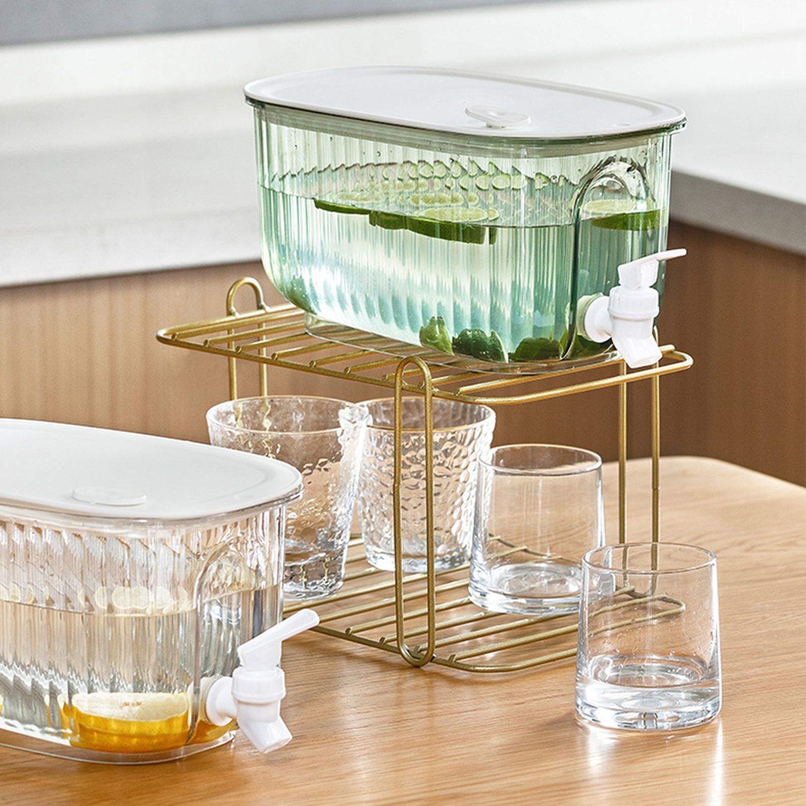 Beverage Drink Dispenser Large Capacity Food Grade Thickened Leakage Proof Cold Kettle with Faucet for Home Green - Image 8